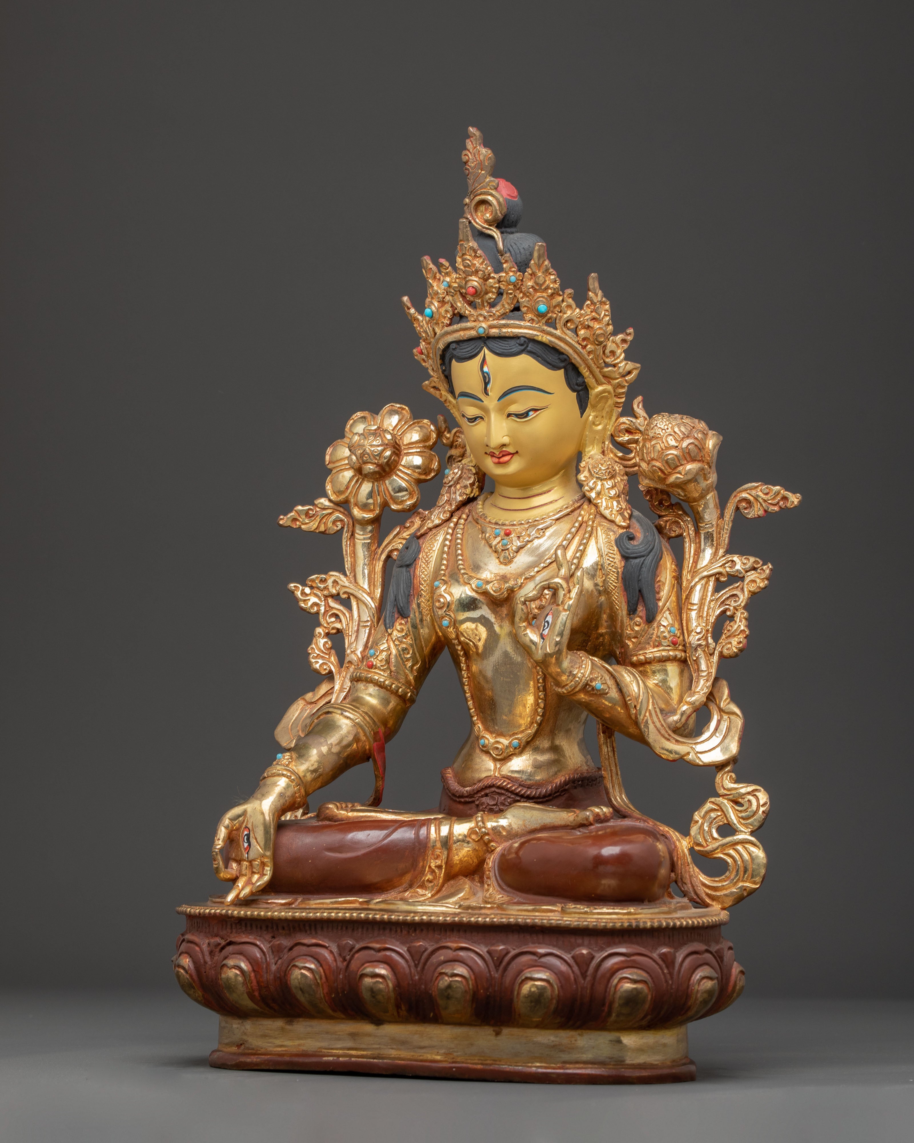 Sacred Feminine Goddess White Tara Statue | Healing Deity of Long Life