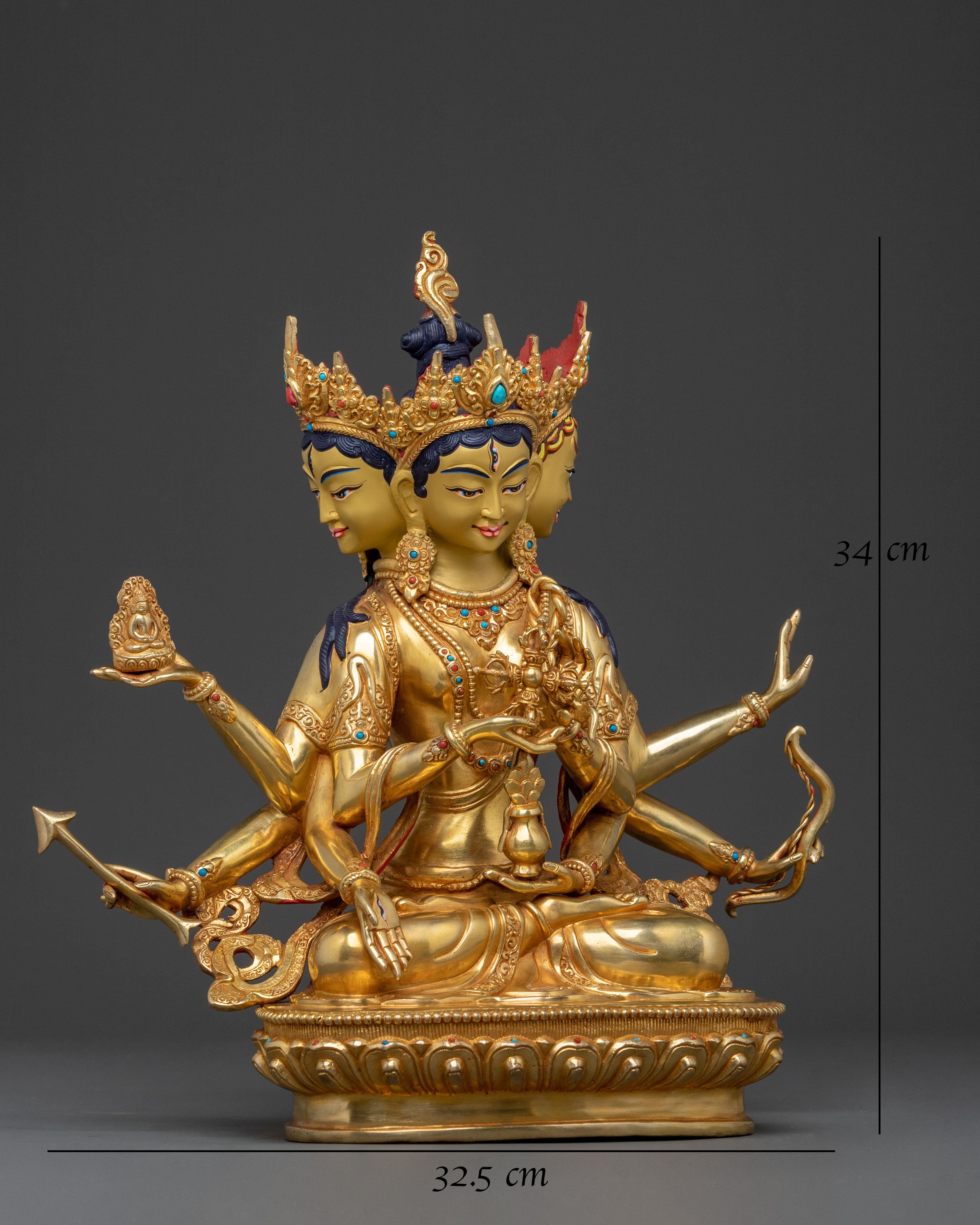 Namgyalma Statue: 24K Gold Gilded Dakini