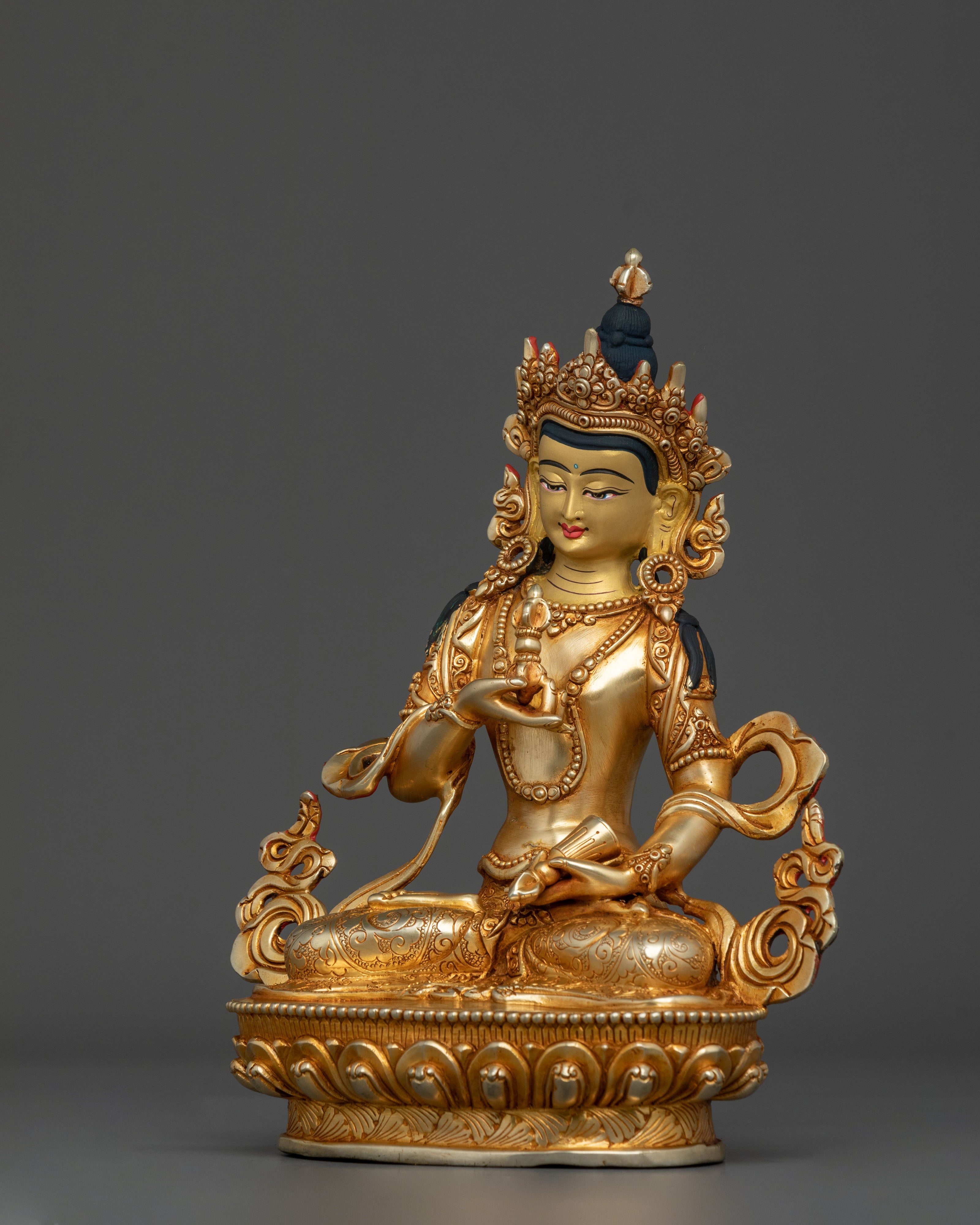 Vajrasattva Statue | 24K Gold Gilded Sacred Figurine