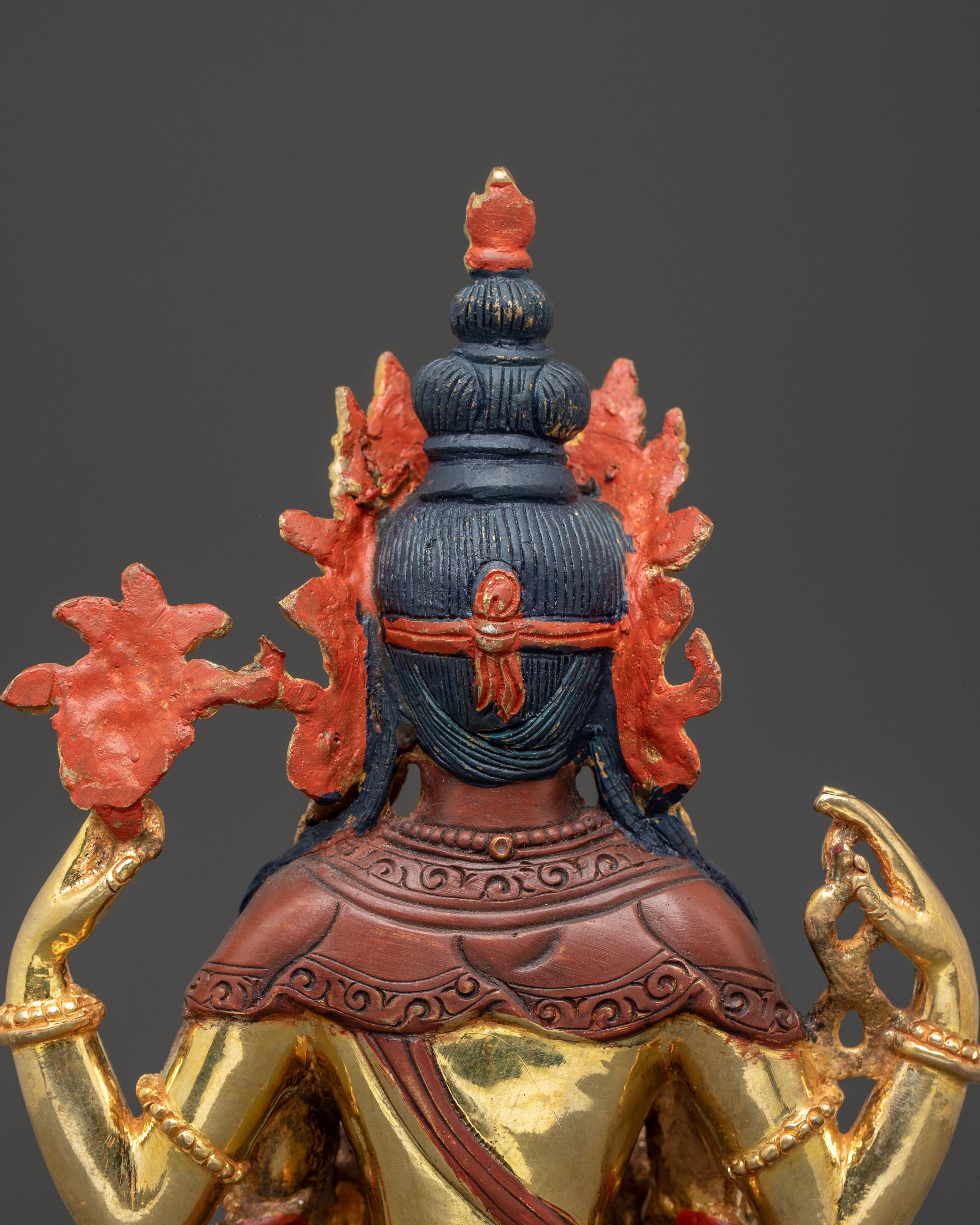 Handcrafted Copper Statue of Chenrezig Bodhisattva | Avalokiteshvara Figurine