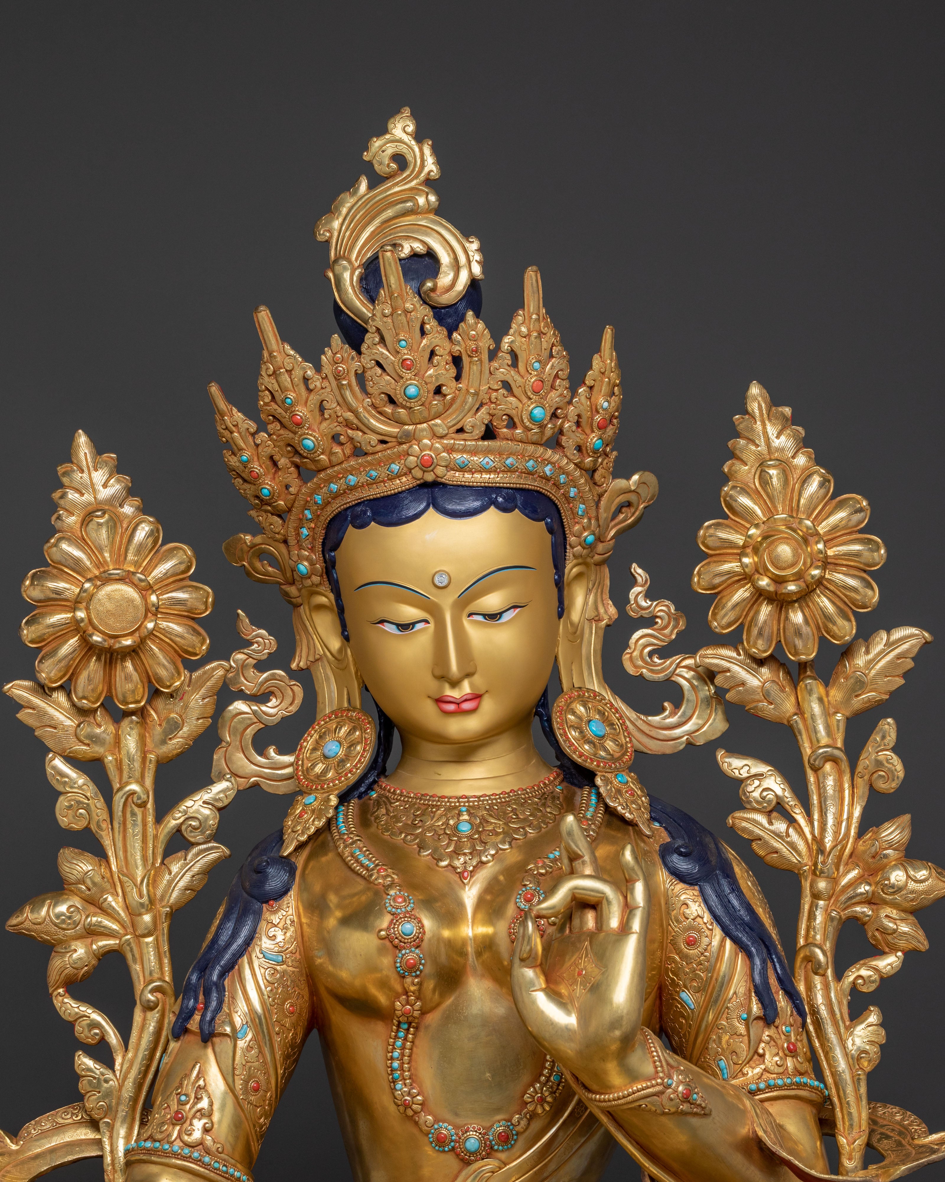 Traditional Nepalese Green Tara Statue
