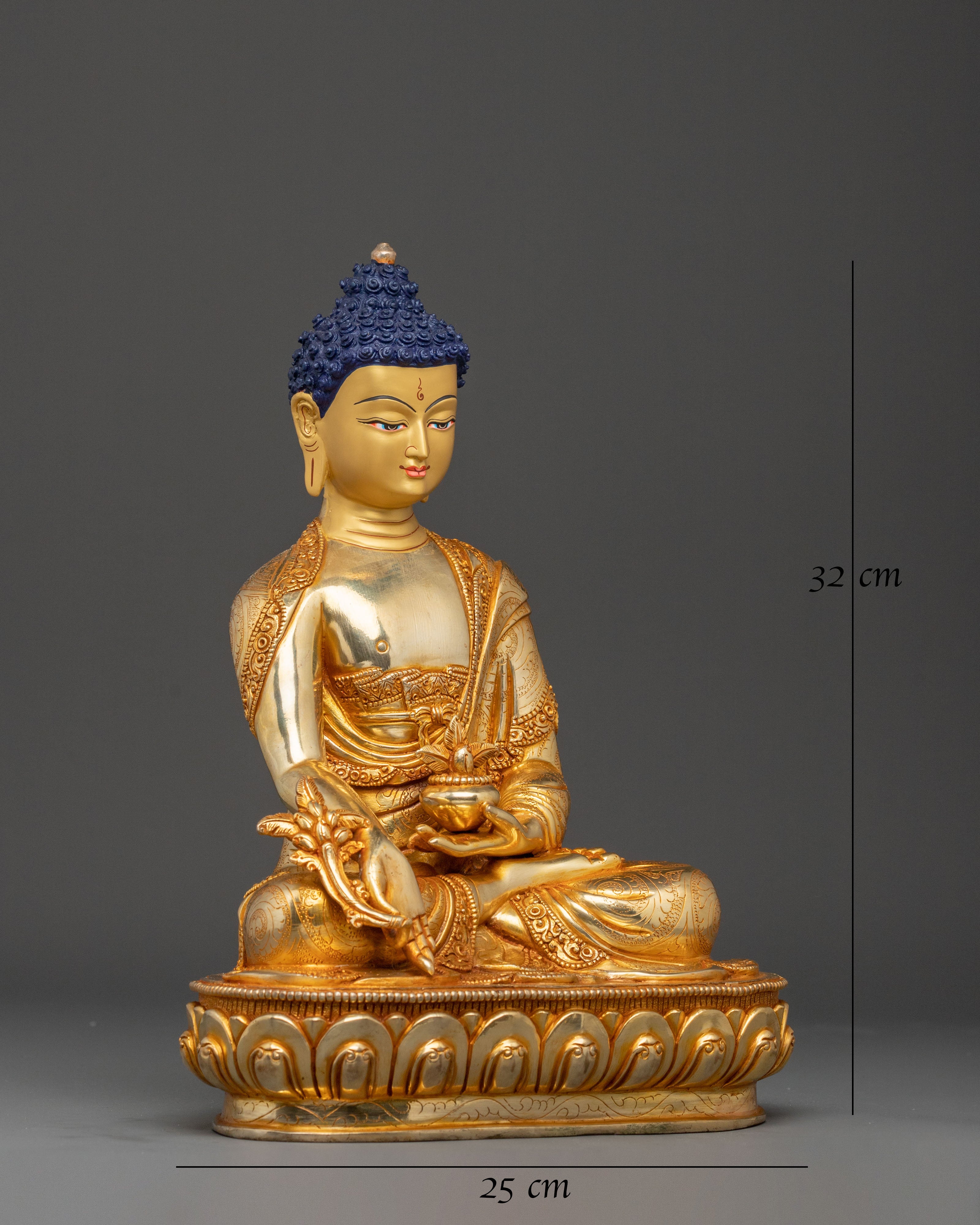 Healing Buddha Medicine Buddha Statue | 24K Gold Gilded Copper