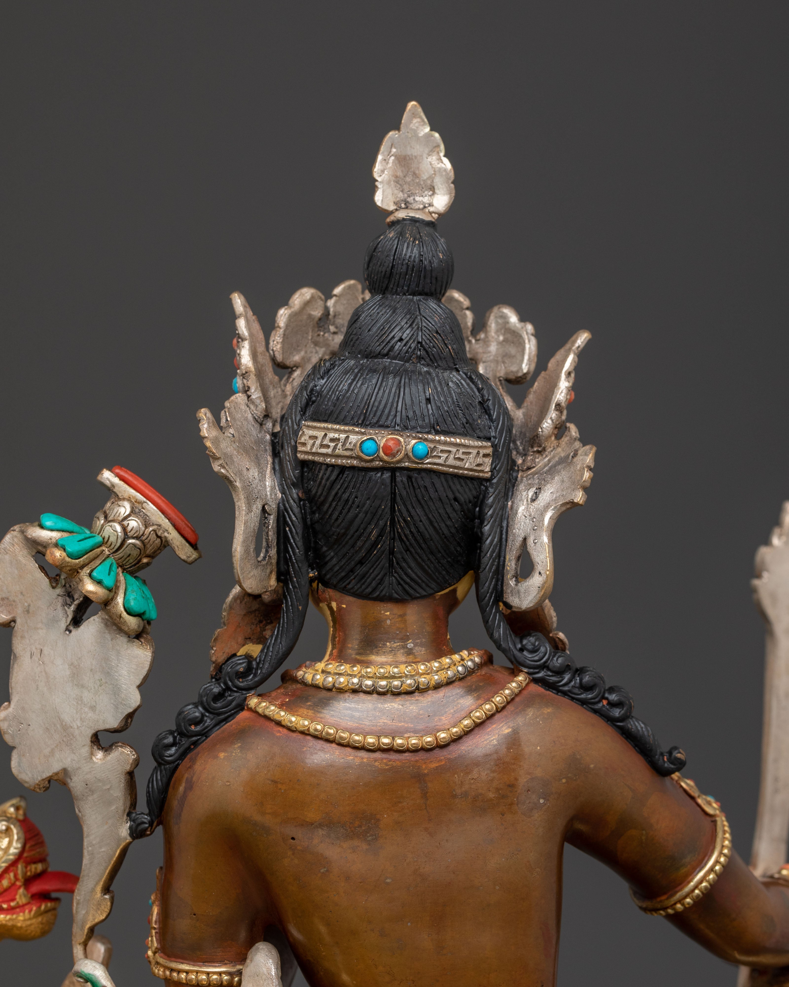 Handcrafted Simhanada Manjushri Sacred Statue
