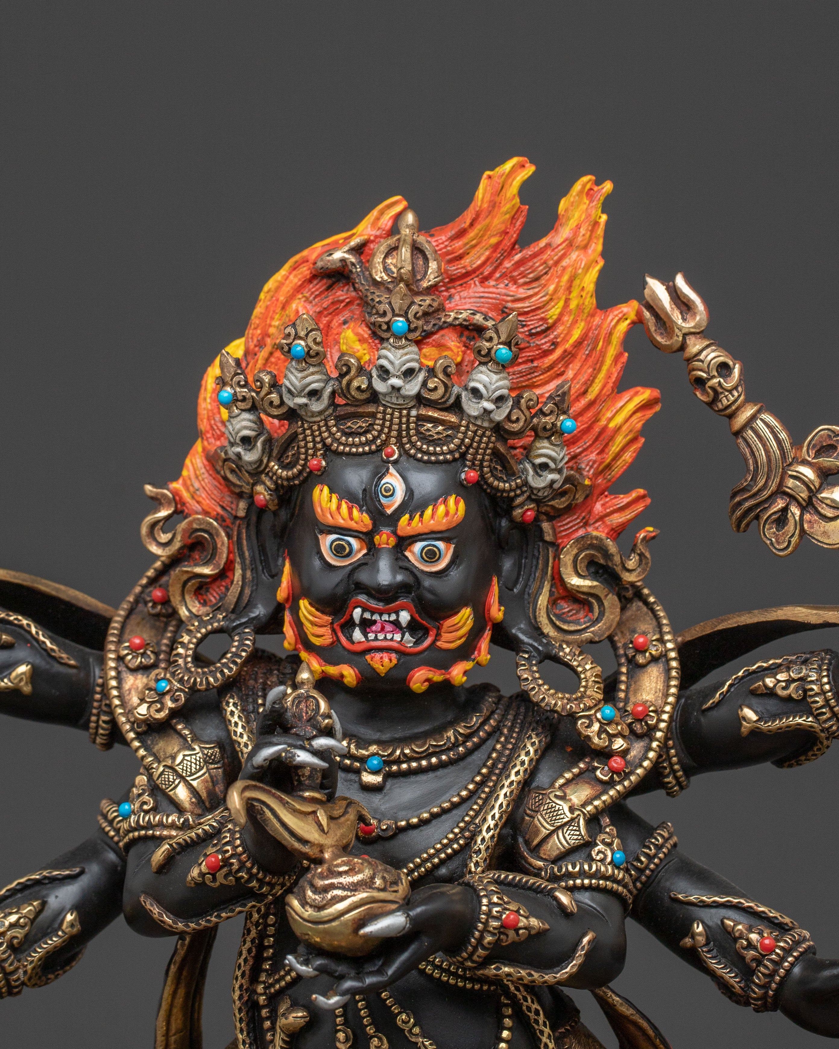 Six Armed Mahakala Divine Statue | Spiritual Decor