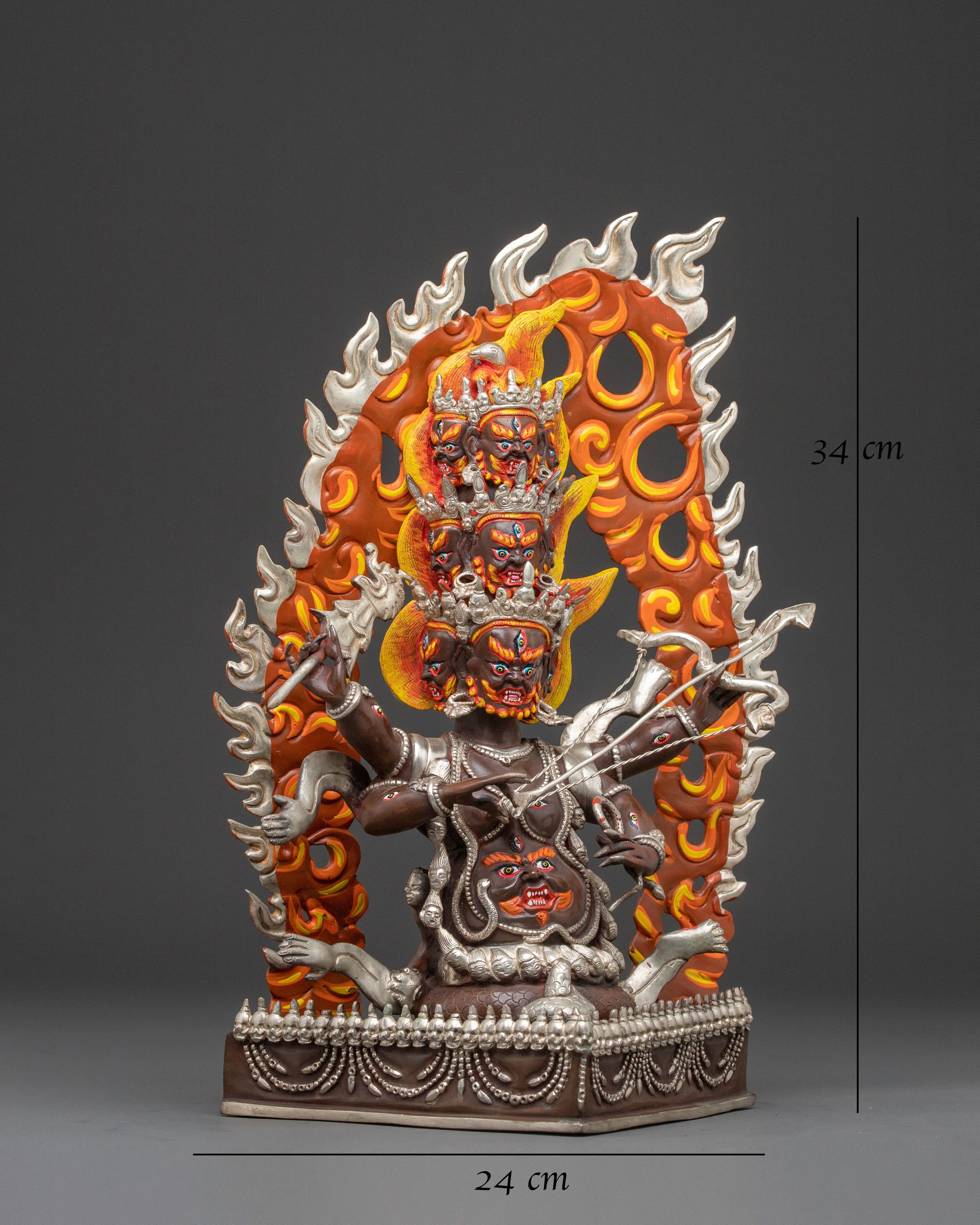 Rahula Guardian Statue: Oxidized Copper Serenity