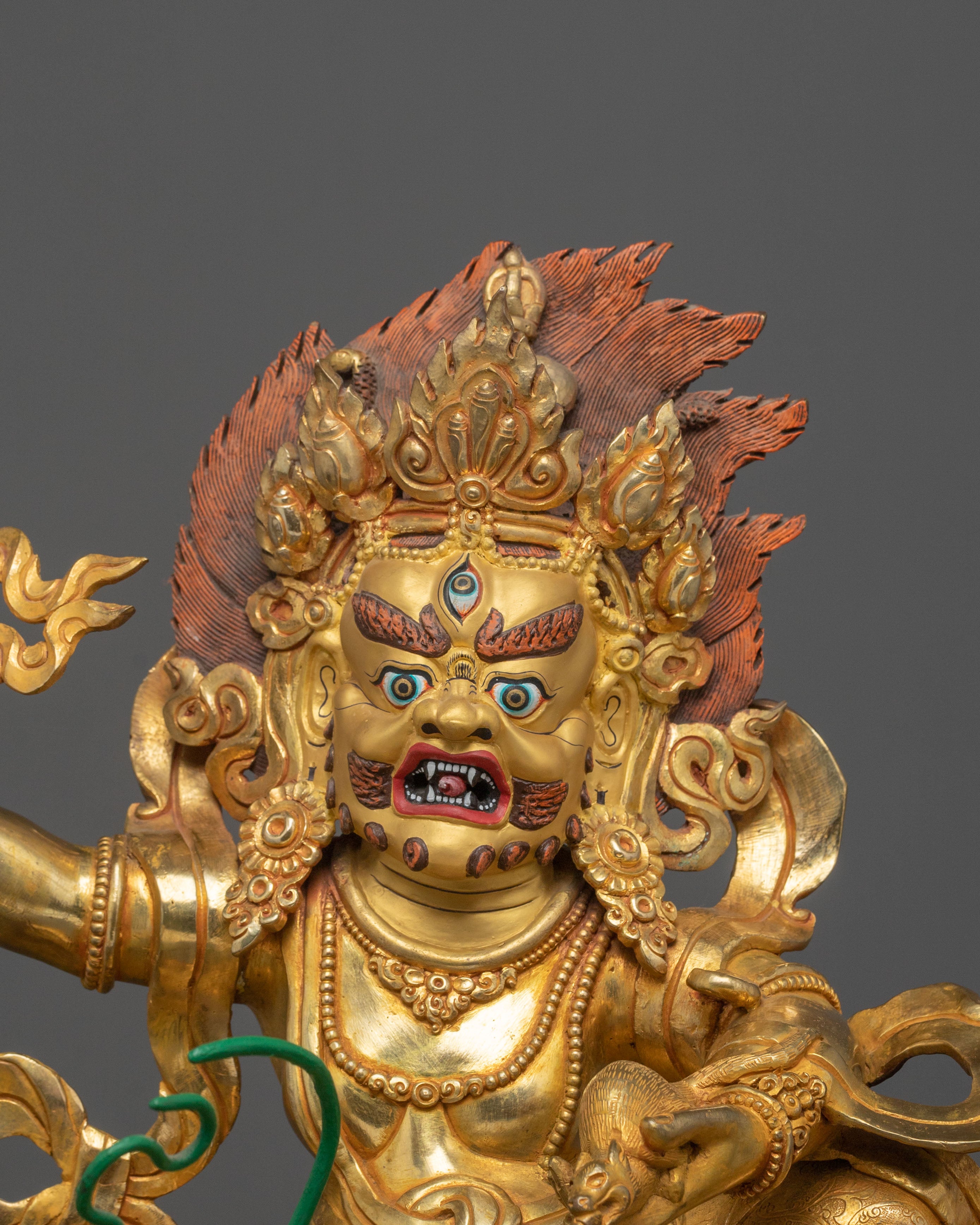 White Dzambhala Statue | 24K Gold Gilded Figurine