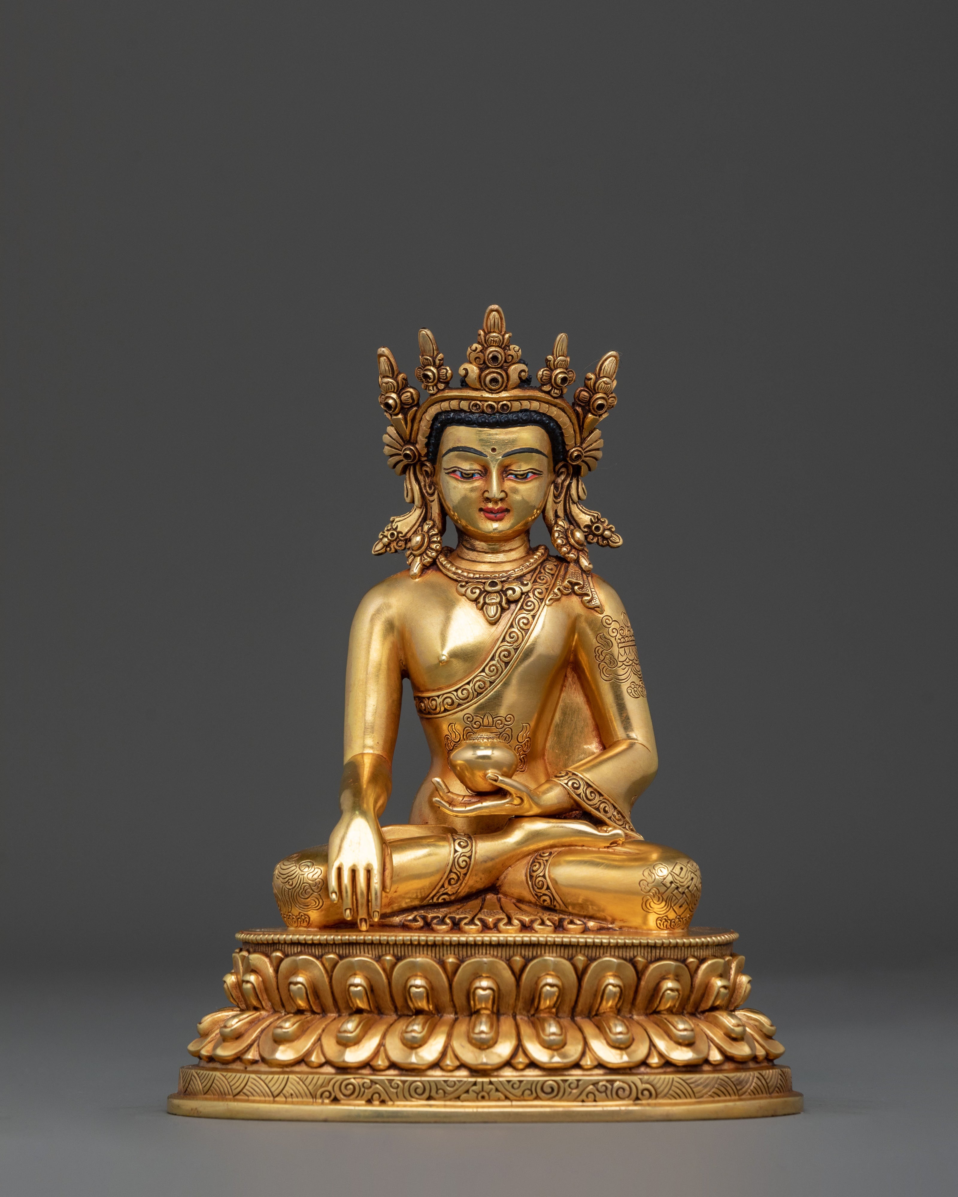 Himalayan Crown Shakyamuni Buddha Rupa | Sacred Altar Sculpture