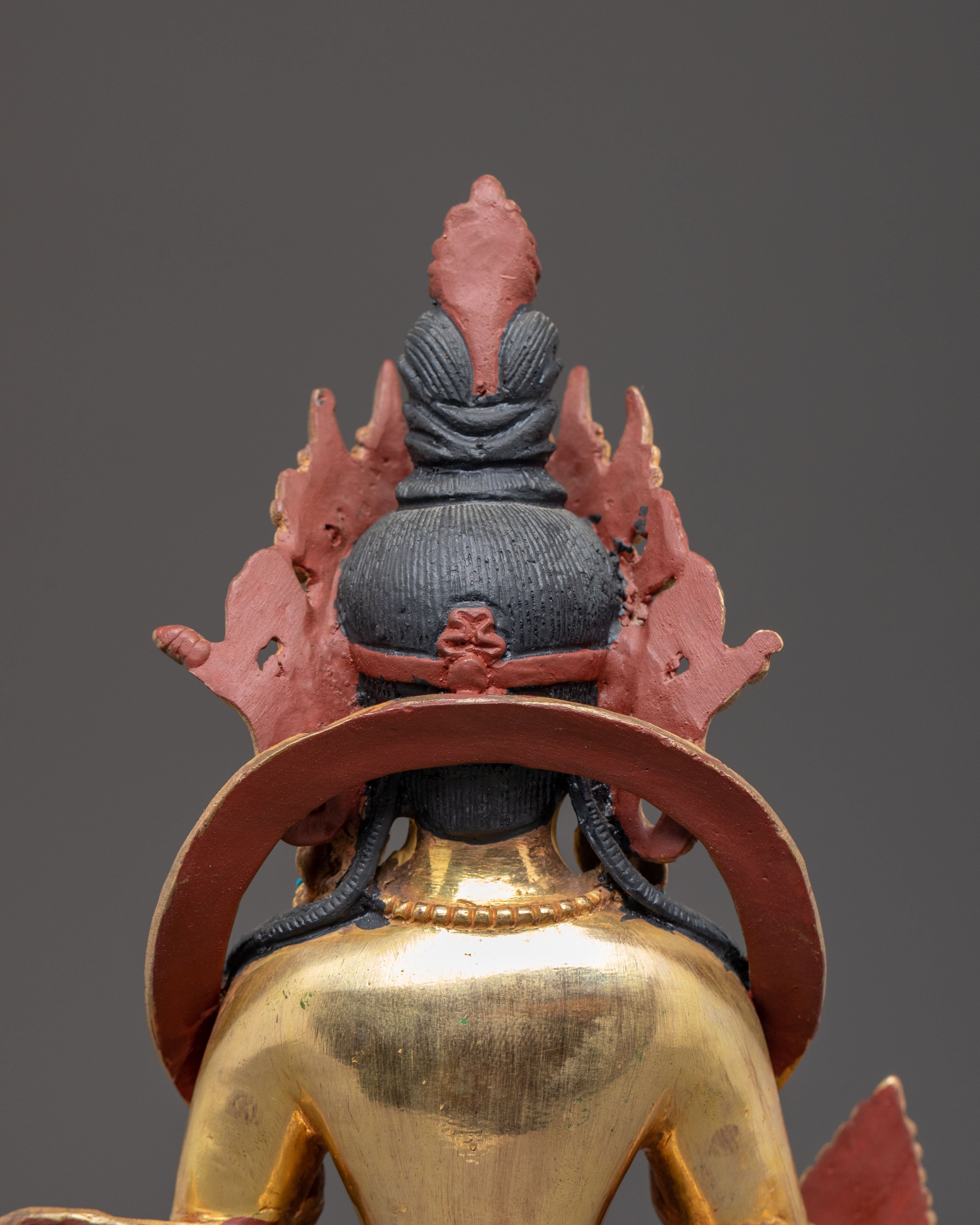 Handmade 24K Gold Glided Ksitigarbha Statue | Meditation and Spiritual Altar Decor