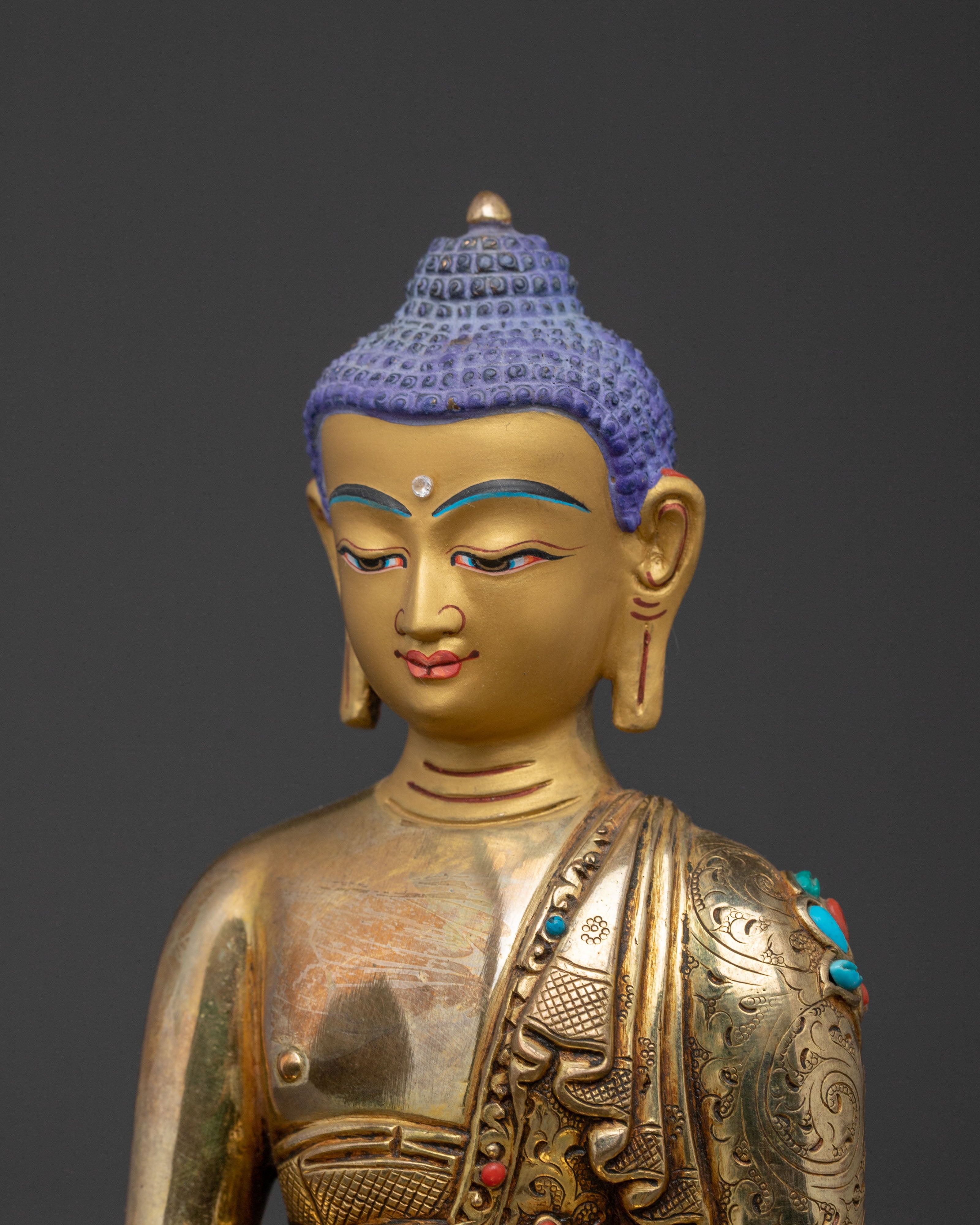 24K Gold Gilded Copper Shakyamuni Buddha Statue: A Premium Masterpiece