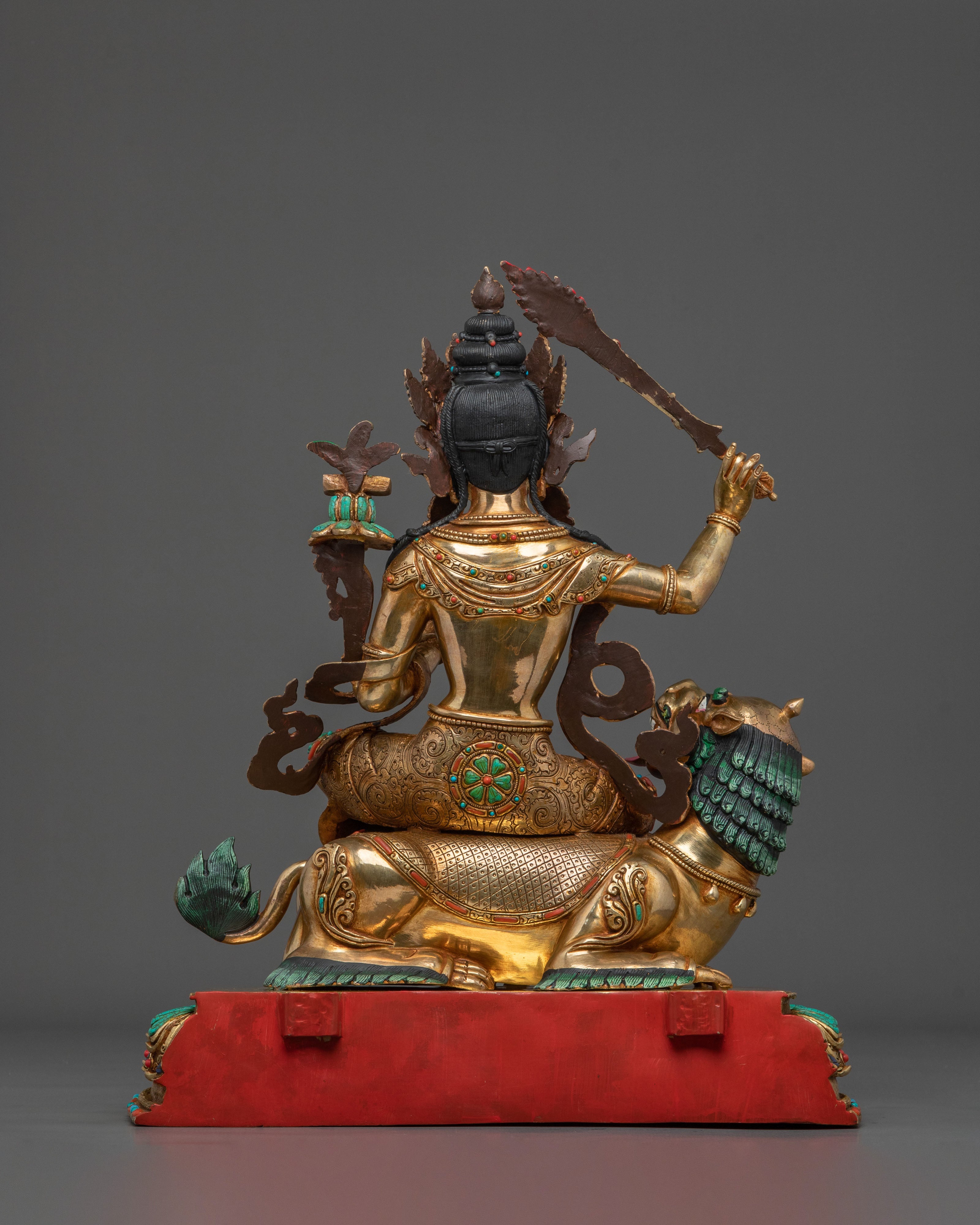 Simhanada Manjushri Sculpture | Tibetan Wisdom Bodhisattva