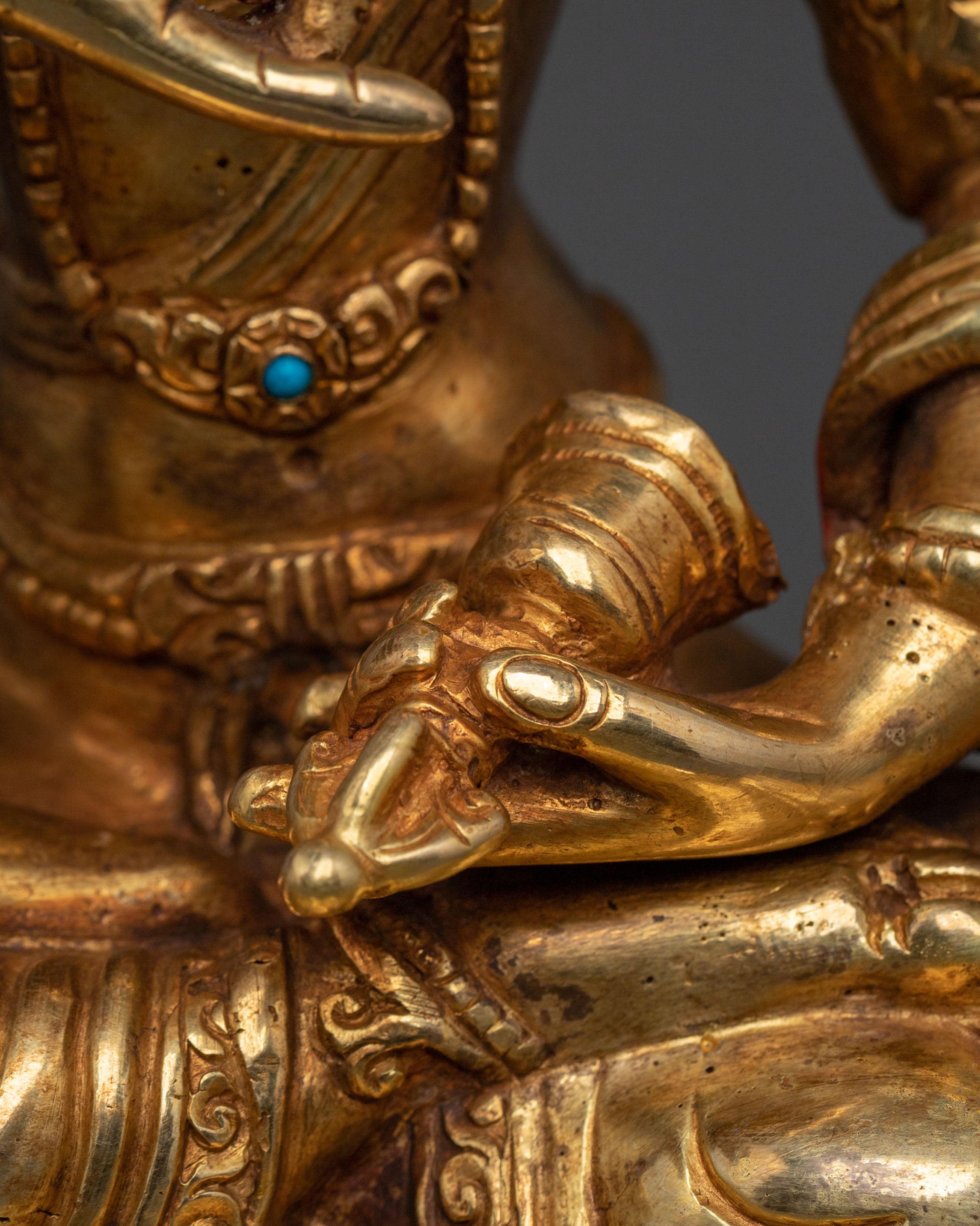 Vajrasattva Statue | 24K Gold Gilded Figurine