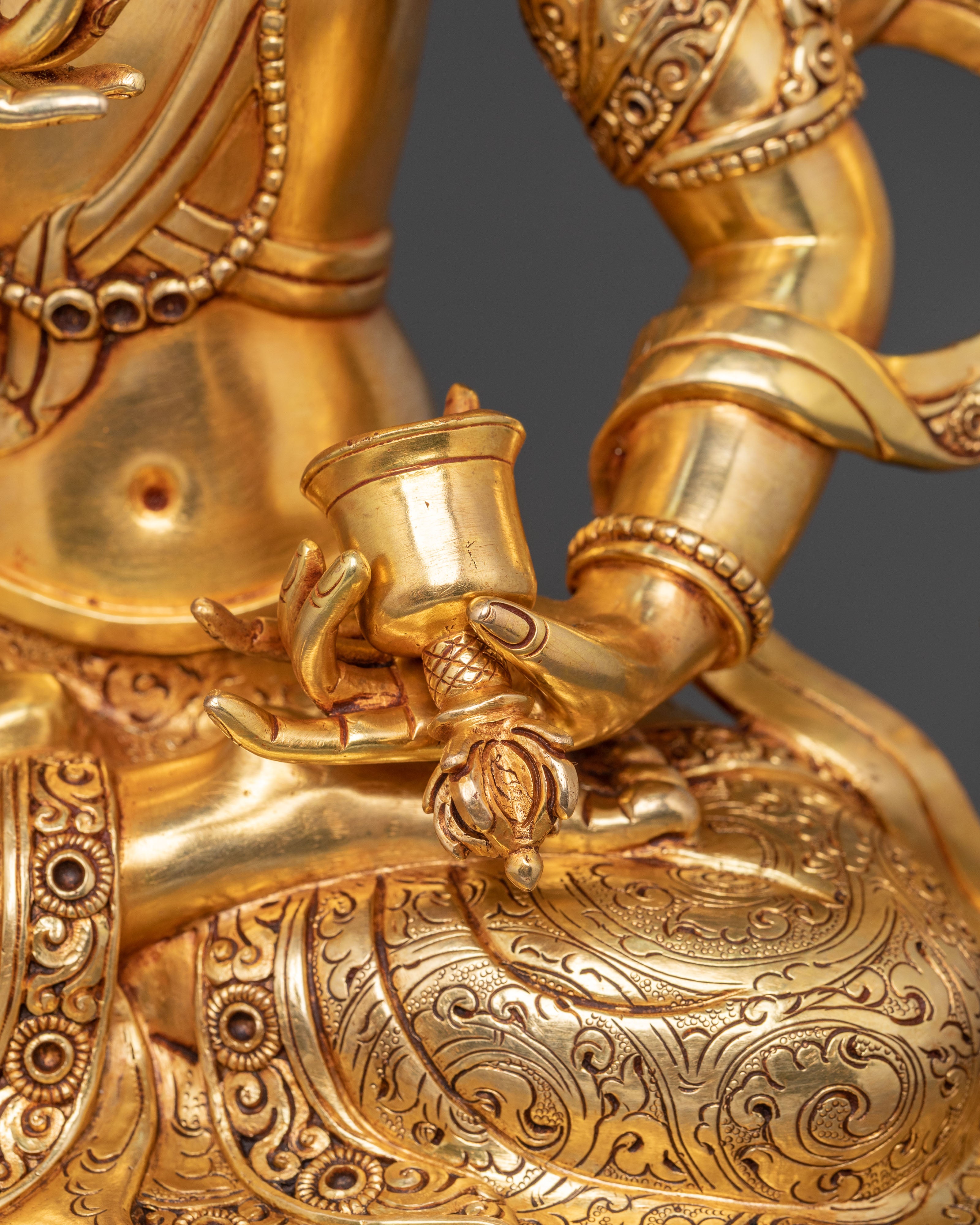 Handcrafted Vajrasattva Purification Deity Statue with 24K Gold Gilding