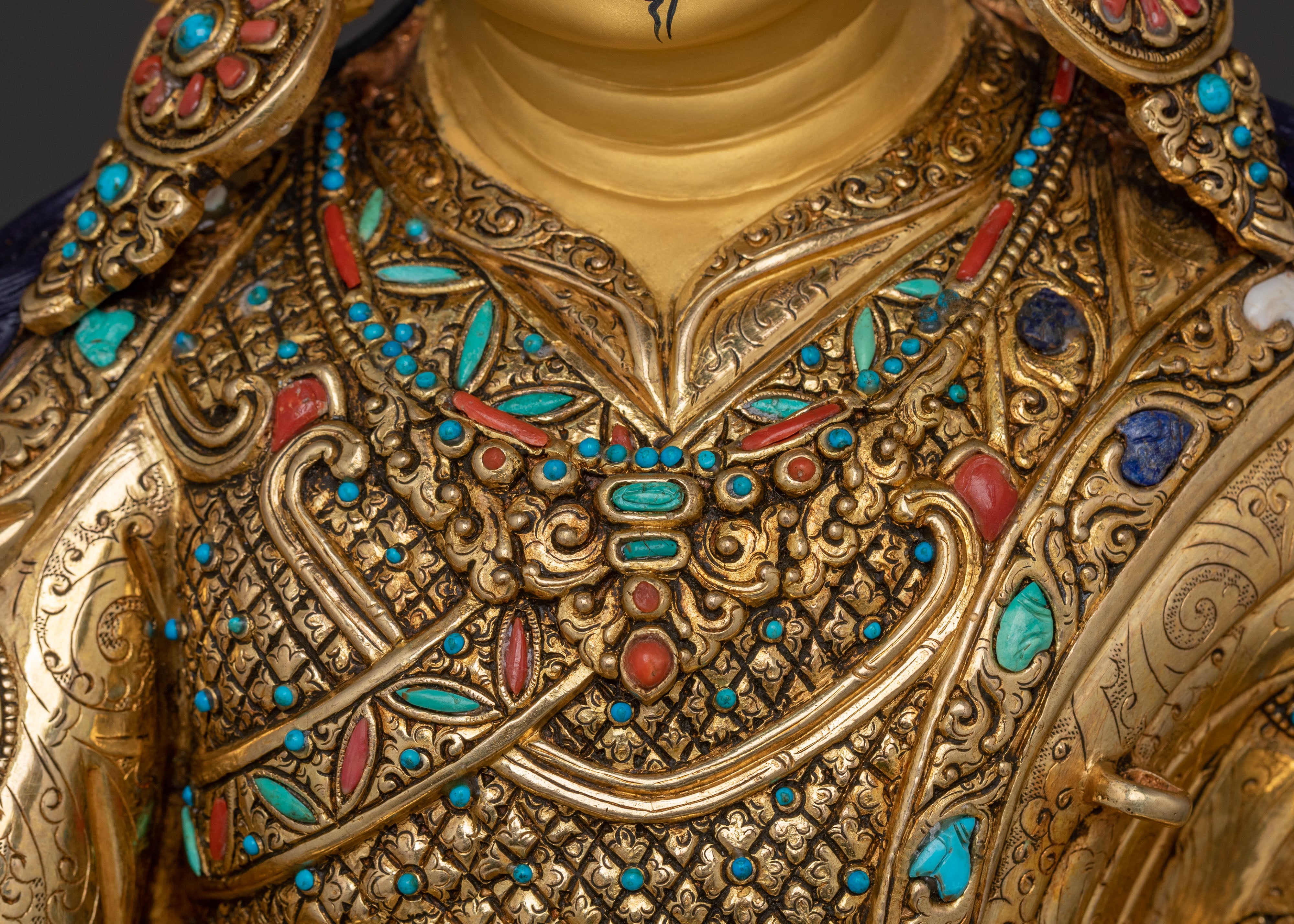 Sacred Enlightened Padmasambhava Guru Statue for Spiritual Altars