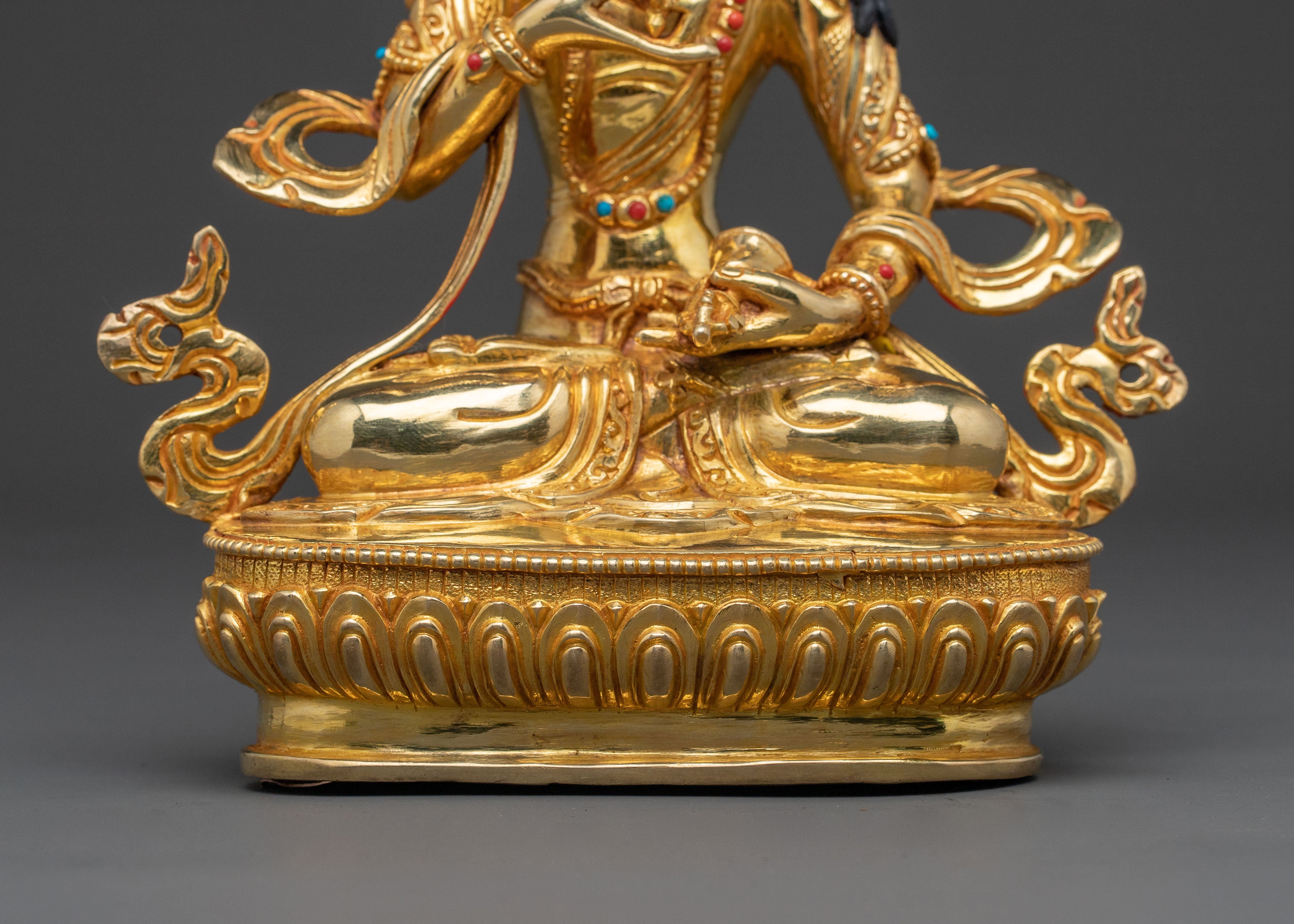 Vajrasattva Handcrafted Tantric Statue – 24K Gold Gilded Art