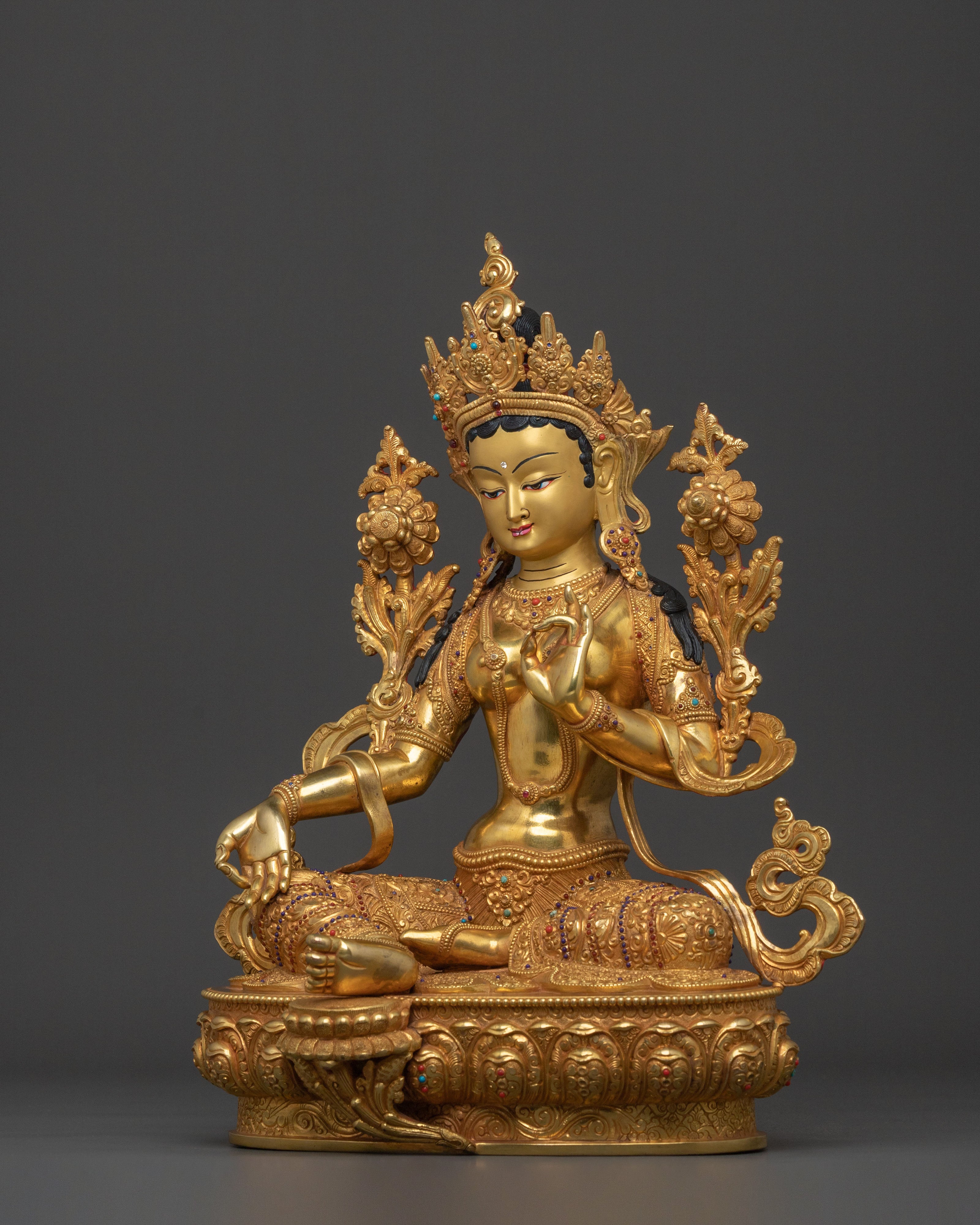 Tibetan Green Tara Compassion Goddess Statue