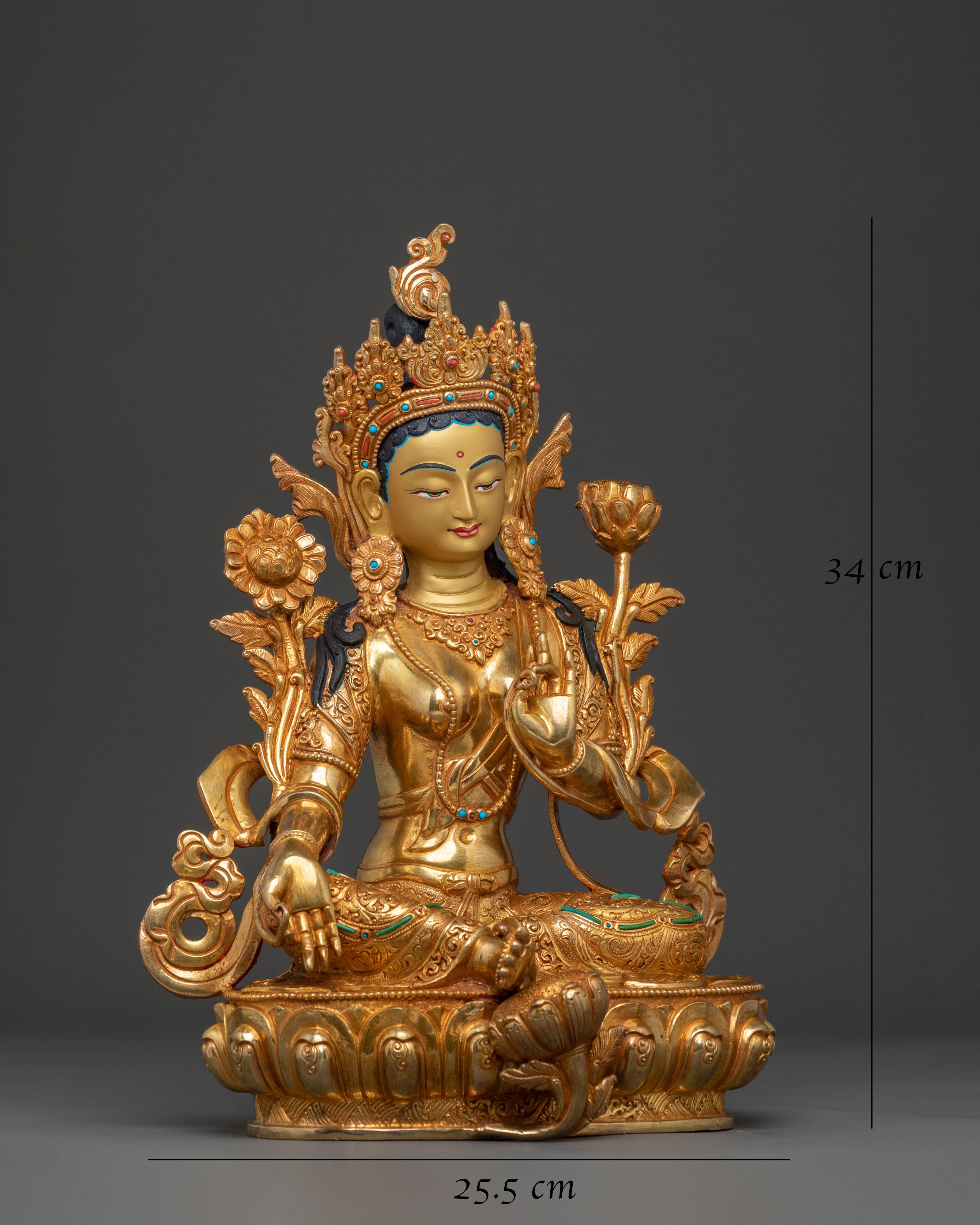 Green Tara Serene Buddhist Deity Statue | Symbol of Compassion