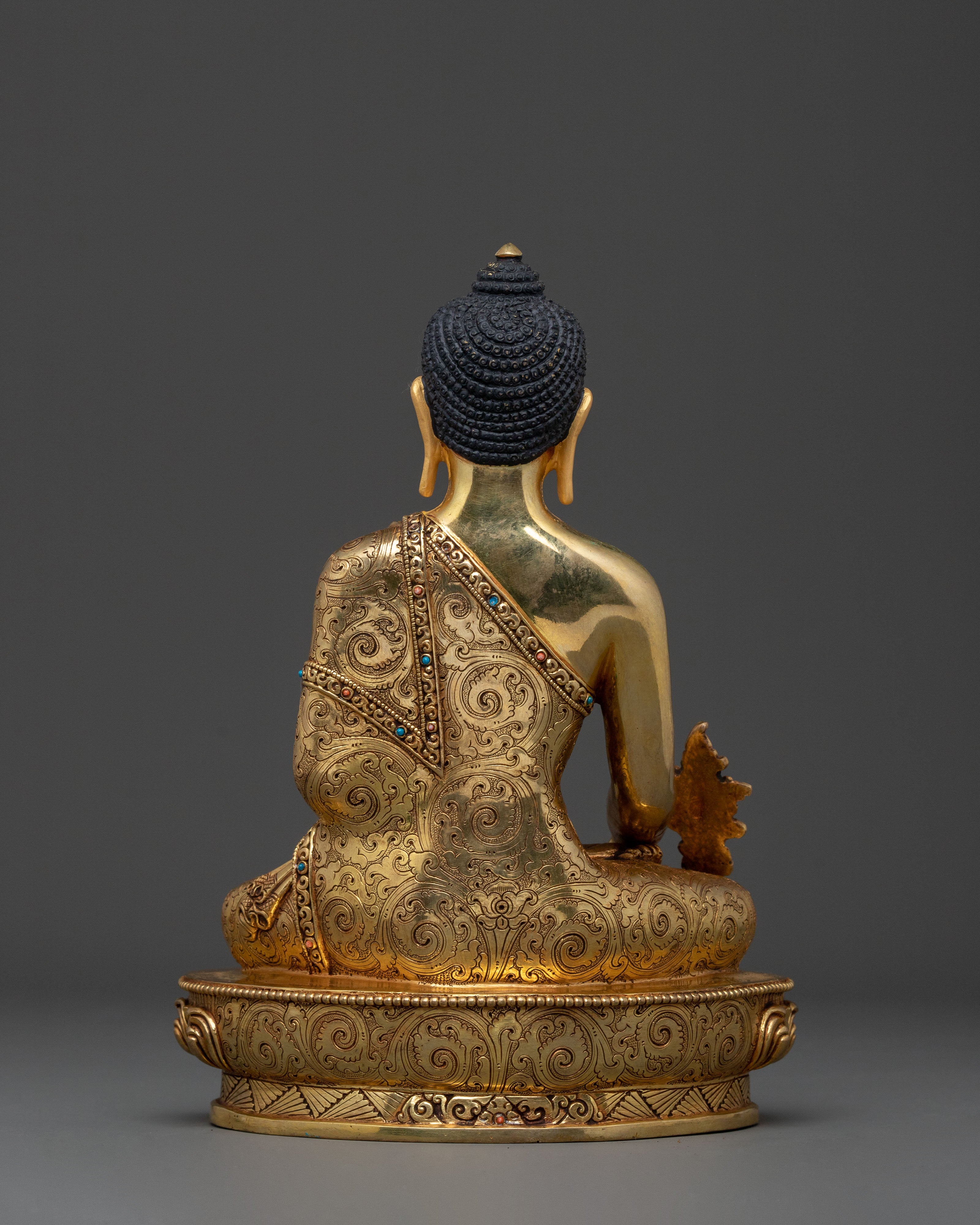 Golden Three Buddhas Spiritual Statue Set