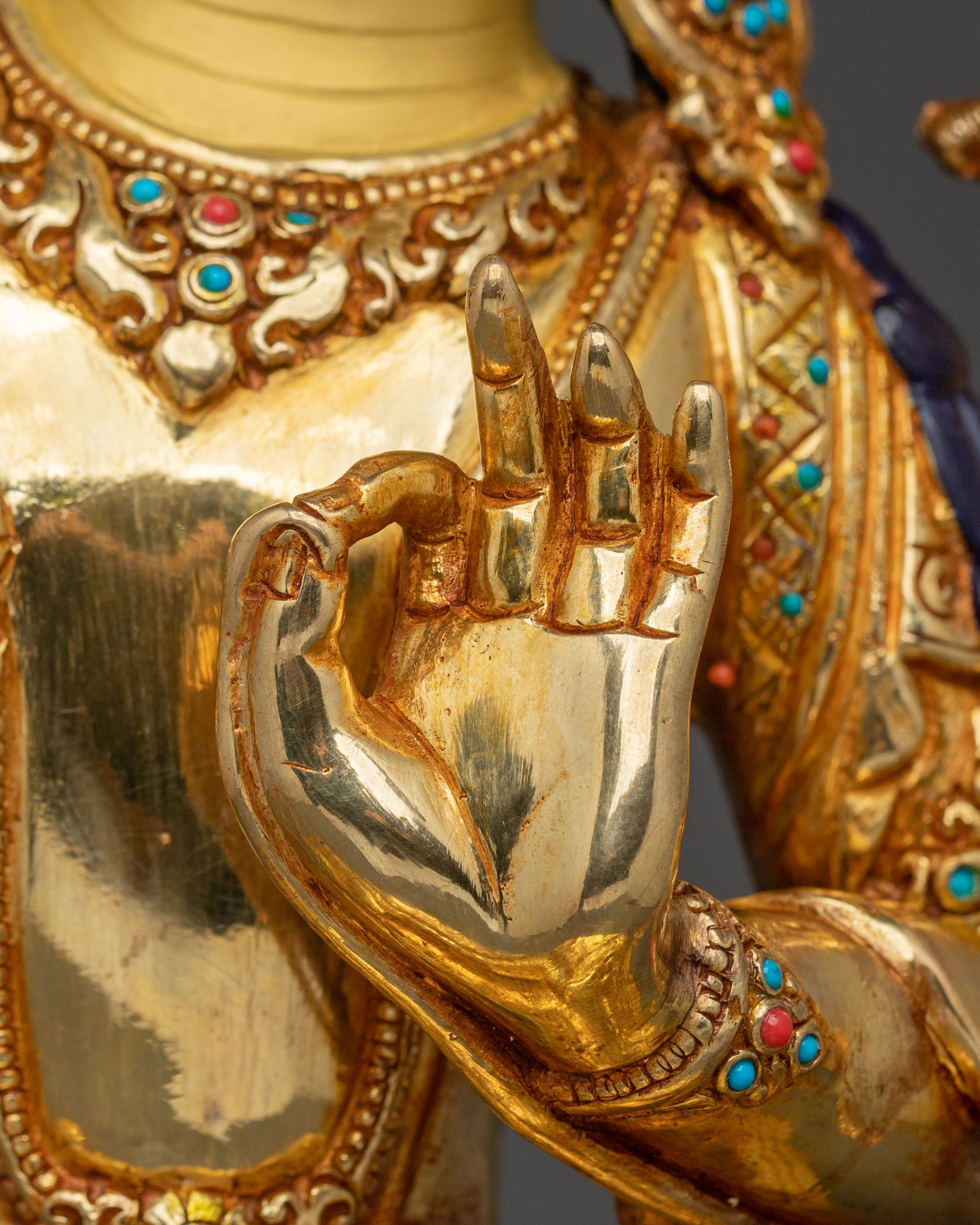Manjughoṣa Golden Statue | Tibetan Buddhist Protector