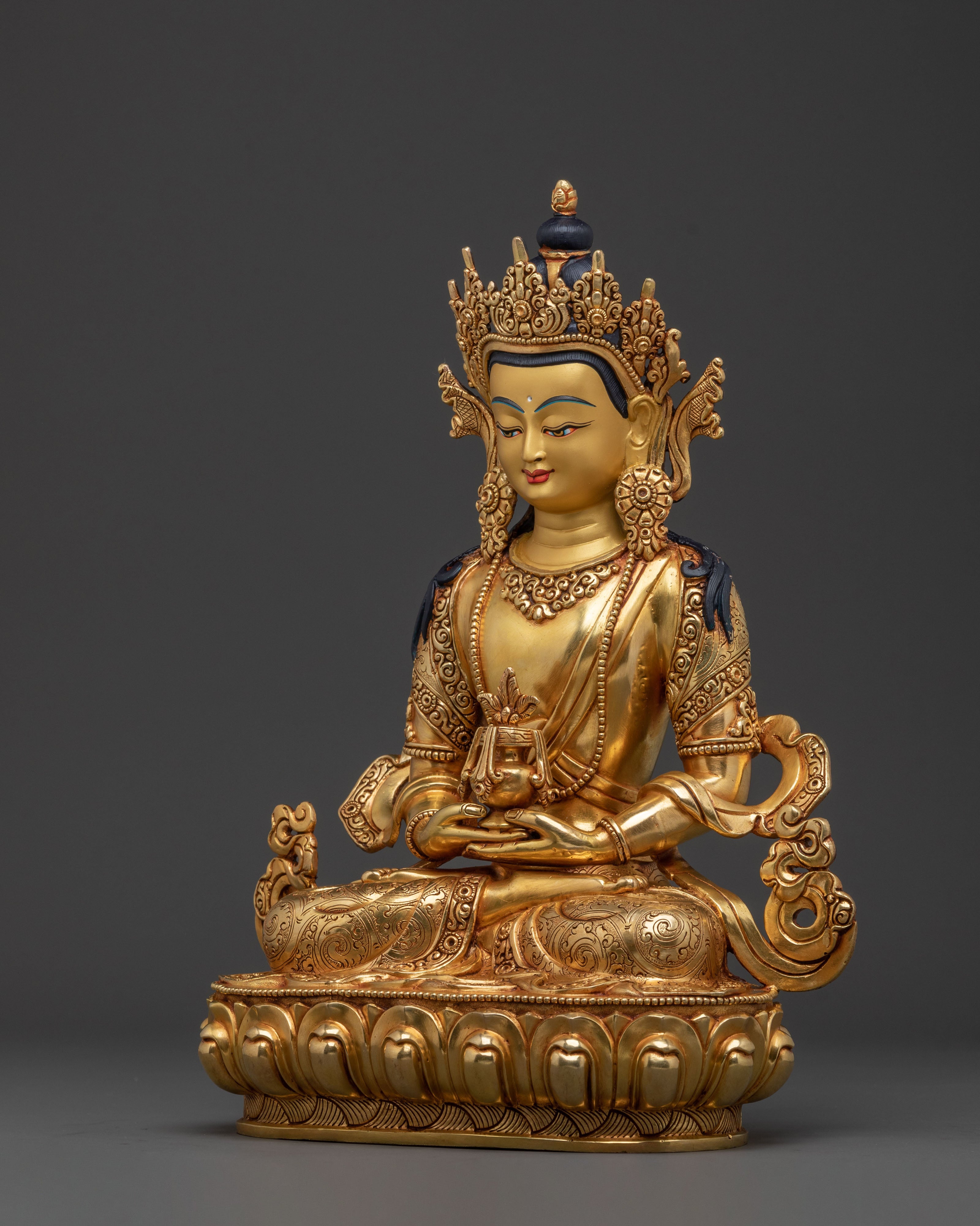 Guardian Amitayus Golden Statue | Blessings Figure