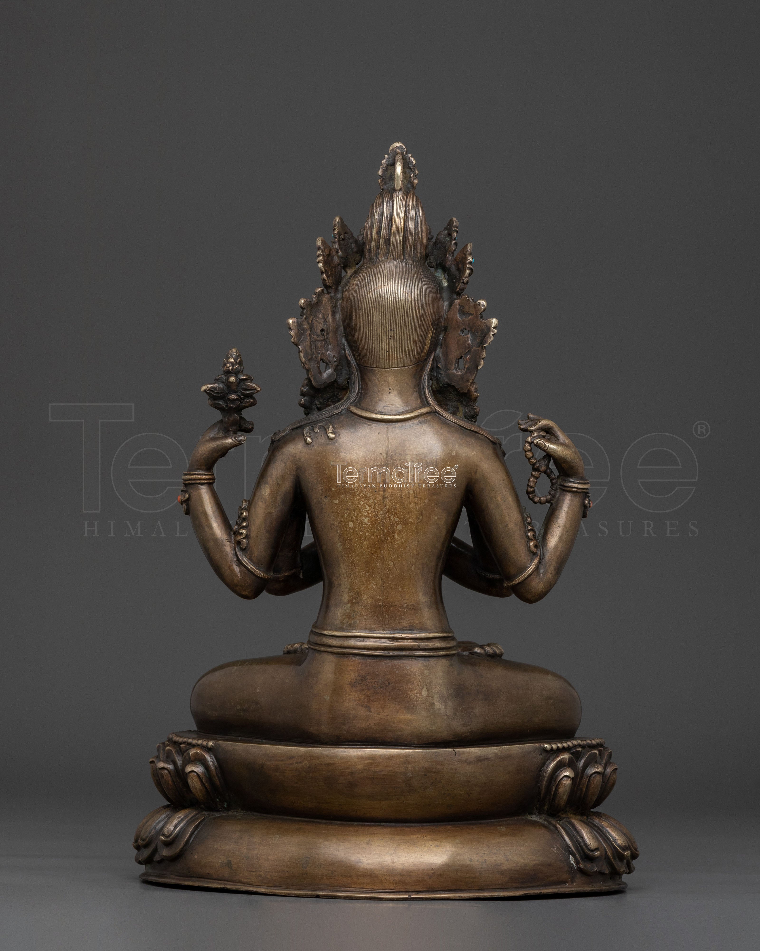 Exquisite Chenrezig Prayer Statue | Traditional Himalayan Artwork