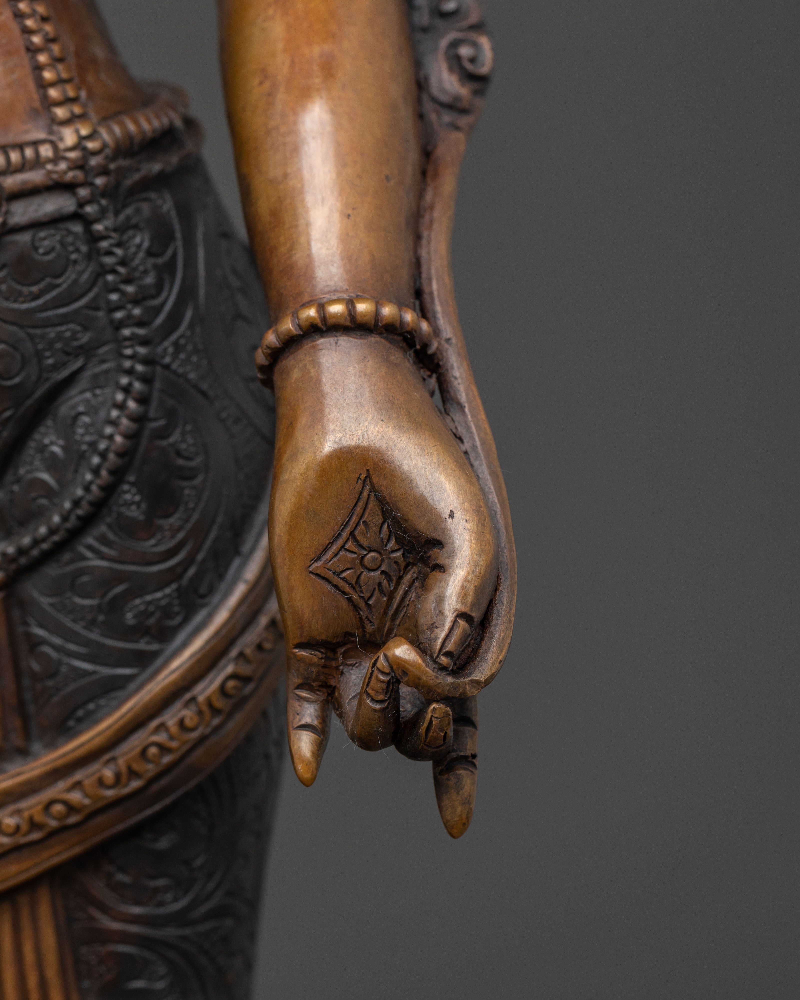 Padmapani Copper Statue | Meditational Figure