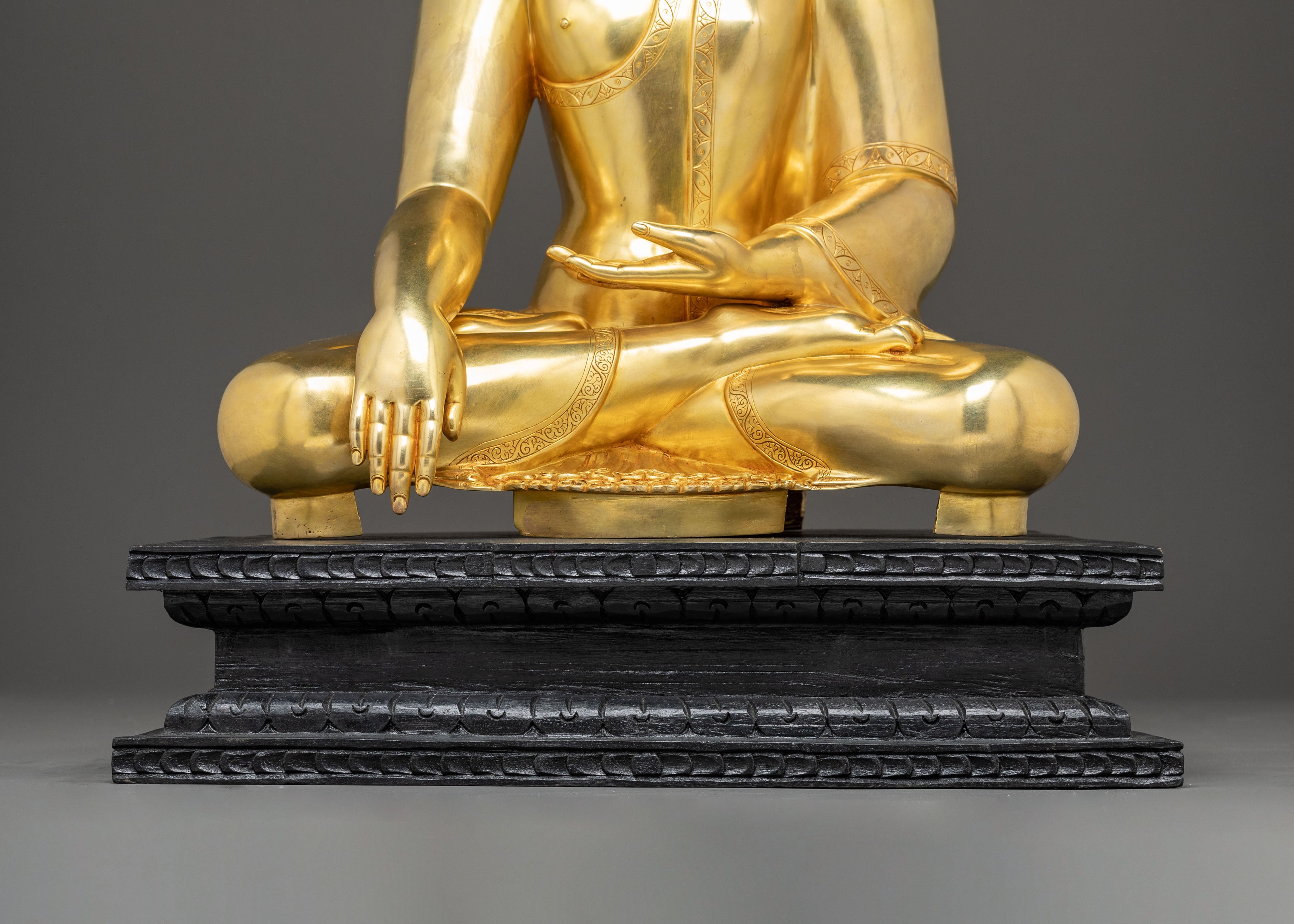 Himalayan Gautama Buddha Handmade Golden Statue | Shakyamuni Buddha Artwork