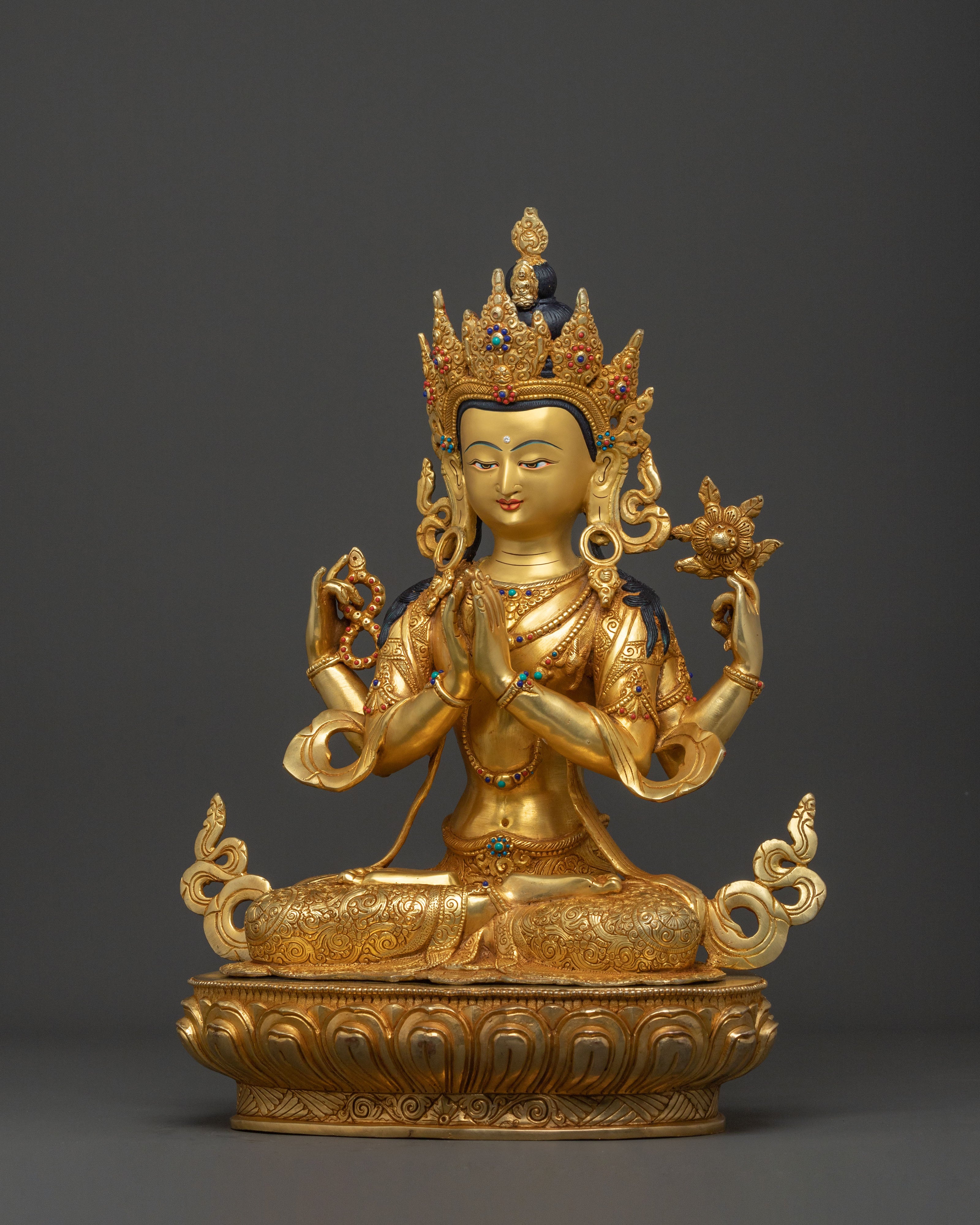 Chenrezig Serene Temple Statue |  Meditation & Altar Decor