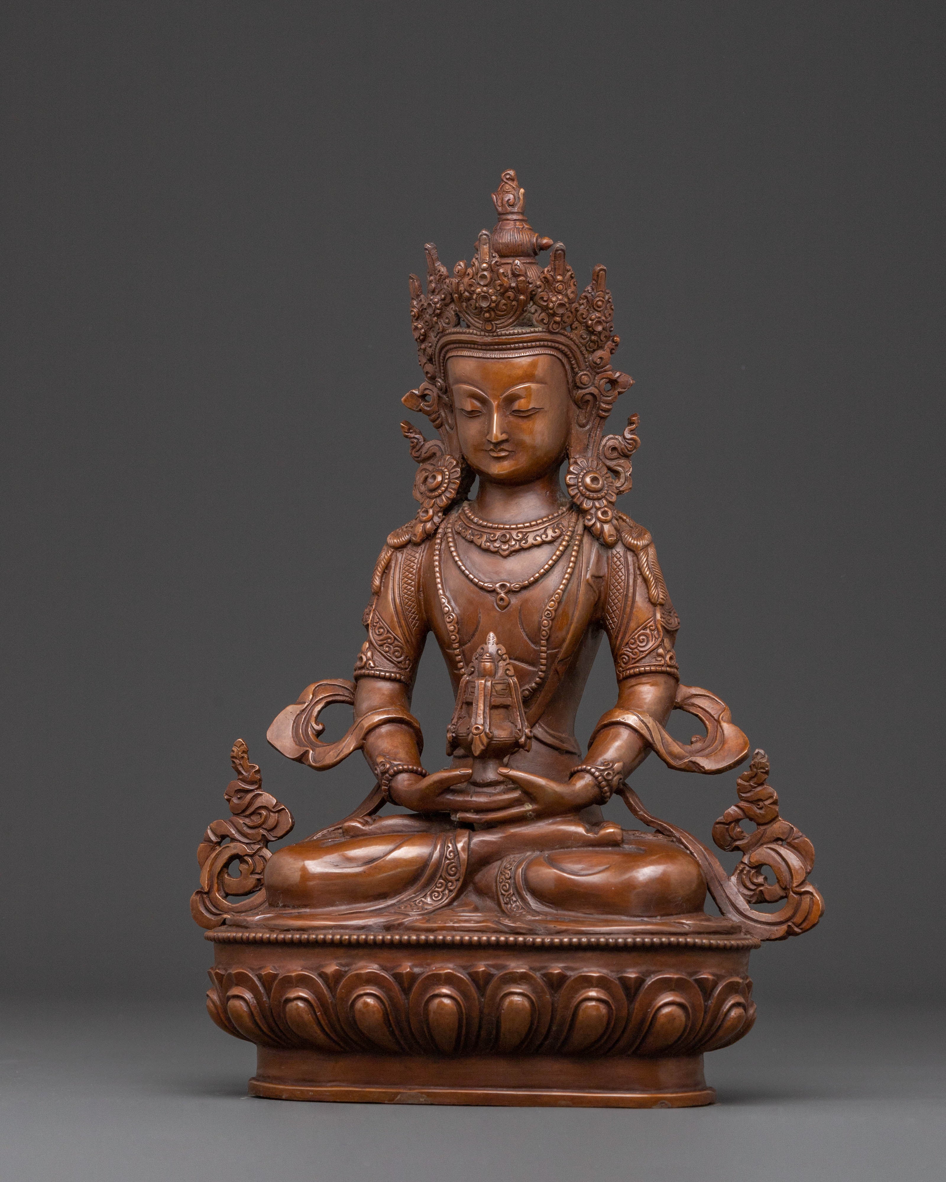 Amitayus Buddha Statue – Oxidized Copper Artistry