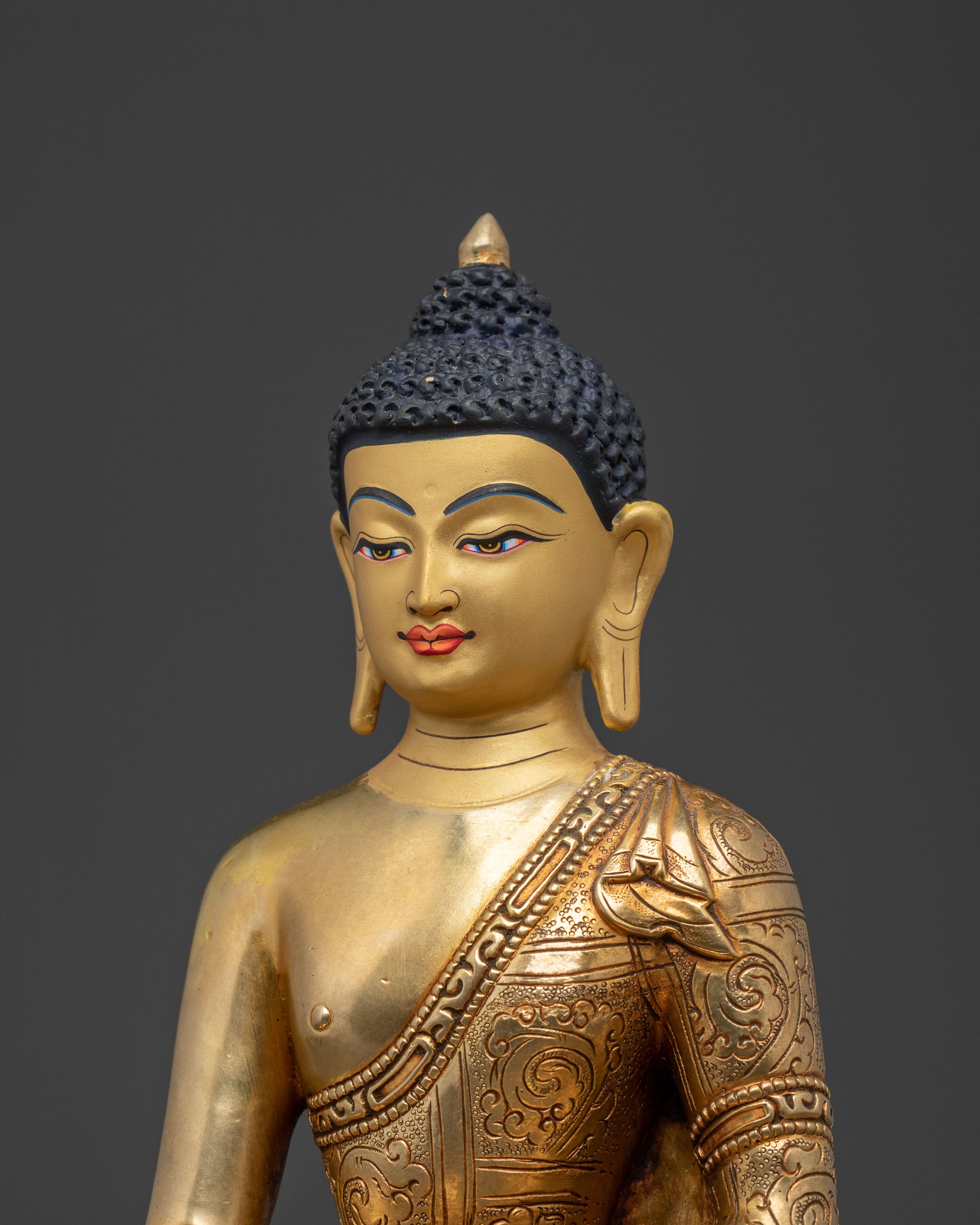 Shakyamuni Buddha Statue with Acrylic Painting – Handcrafted in Nepal