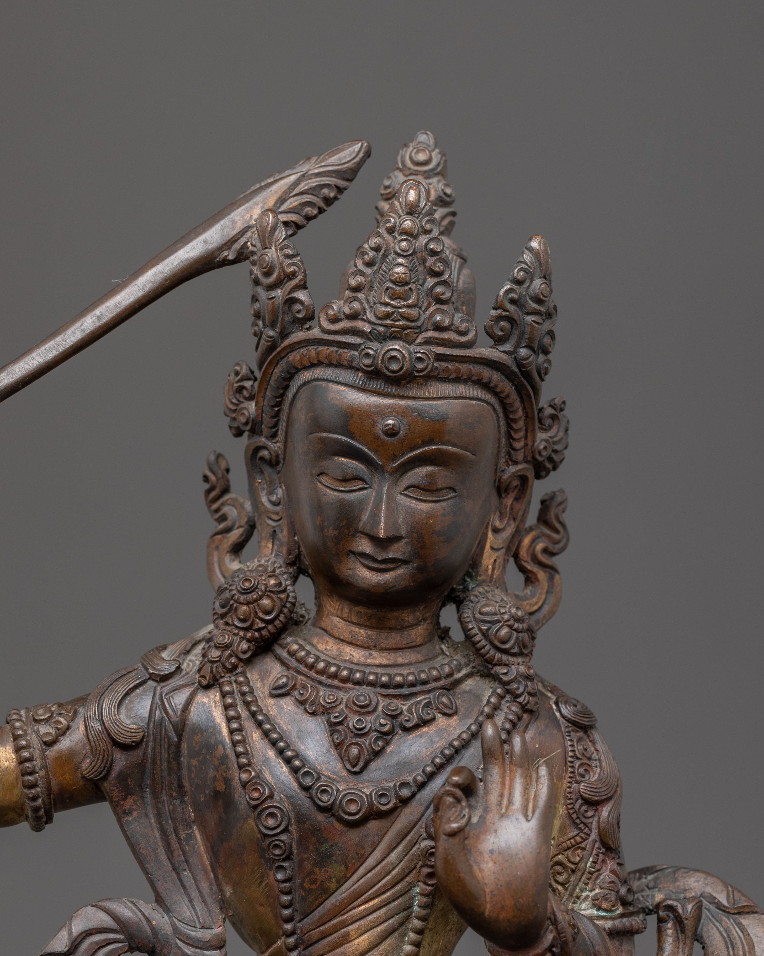 Traditional Buddhist Manjushri Statue | Handcrafted Spiritual Decor