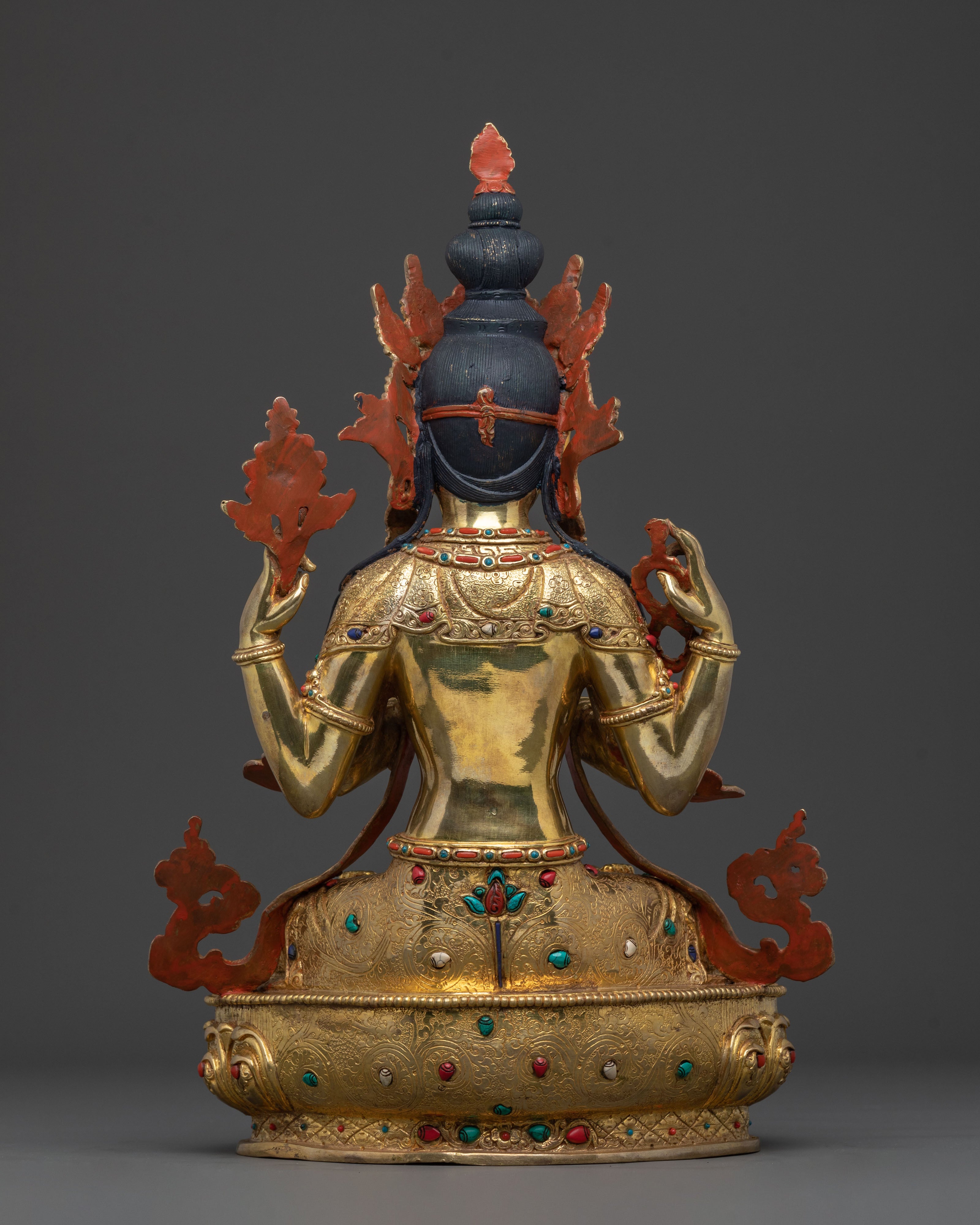 Chenrezig 24K Gold Gilded Statue | Home Decor
