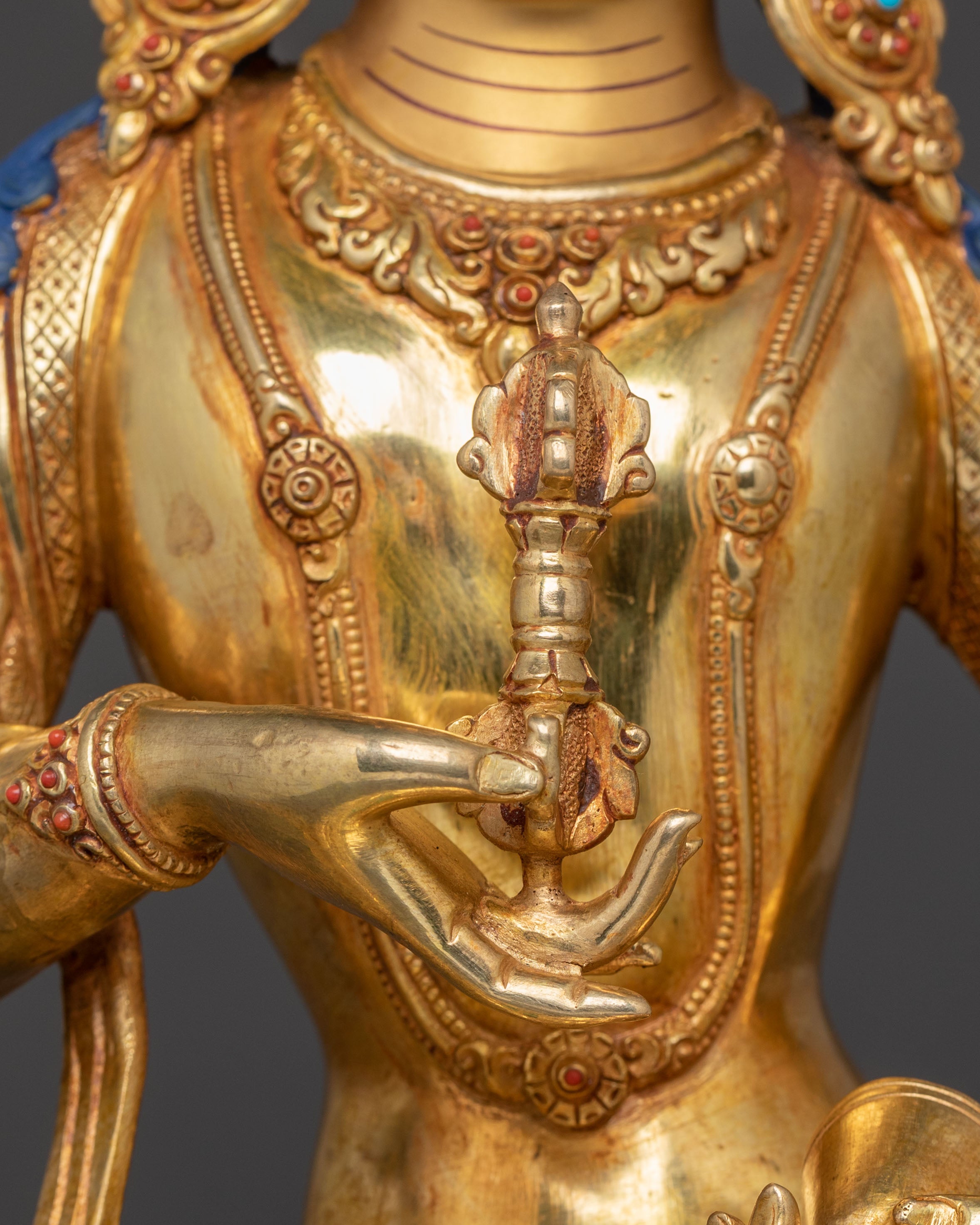 Vajrasattva Statue for Altar Decor – Masterpiece in 24K Gold