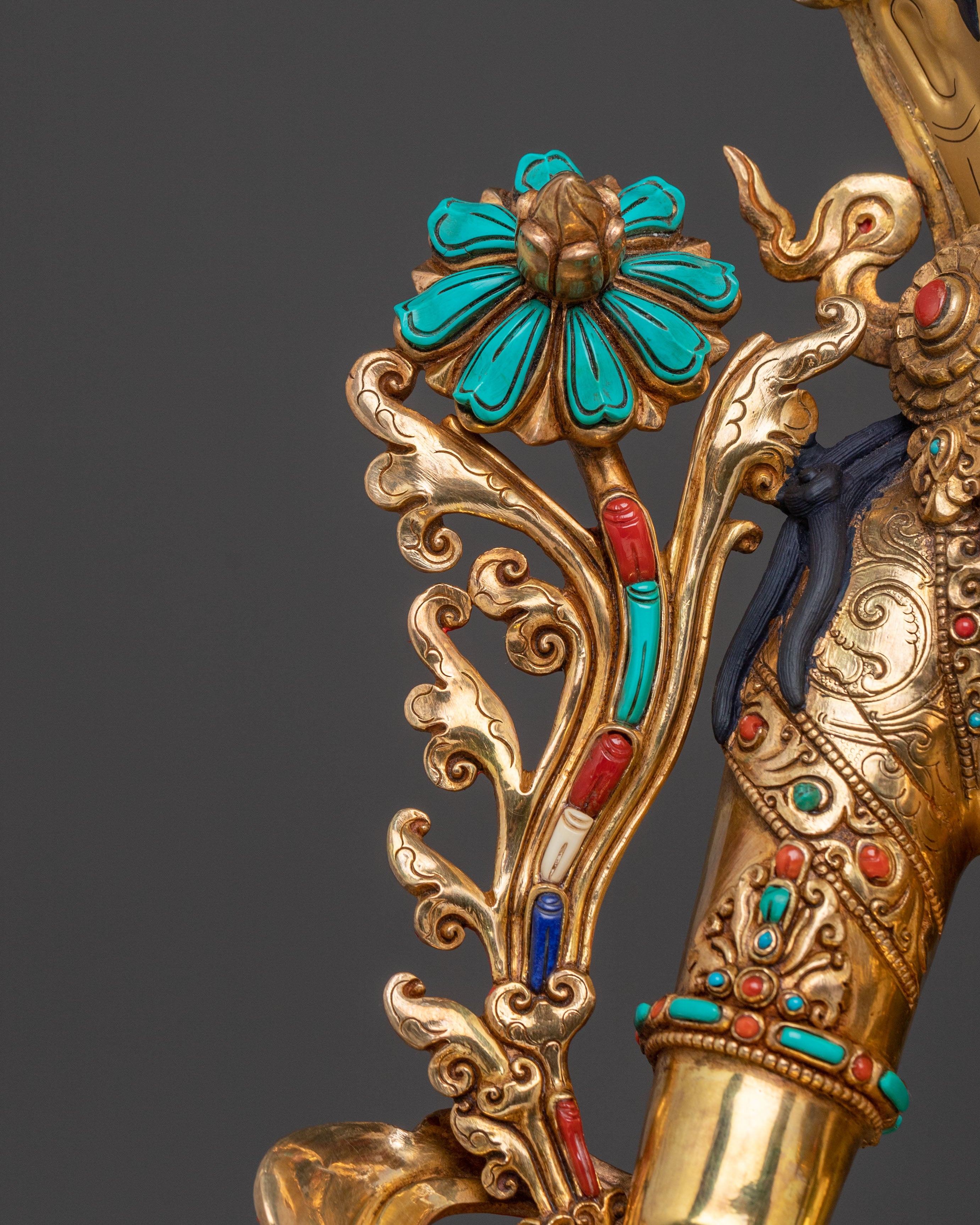 White Tara Blessing Statue | 24K Gold Gilded Figure