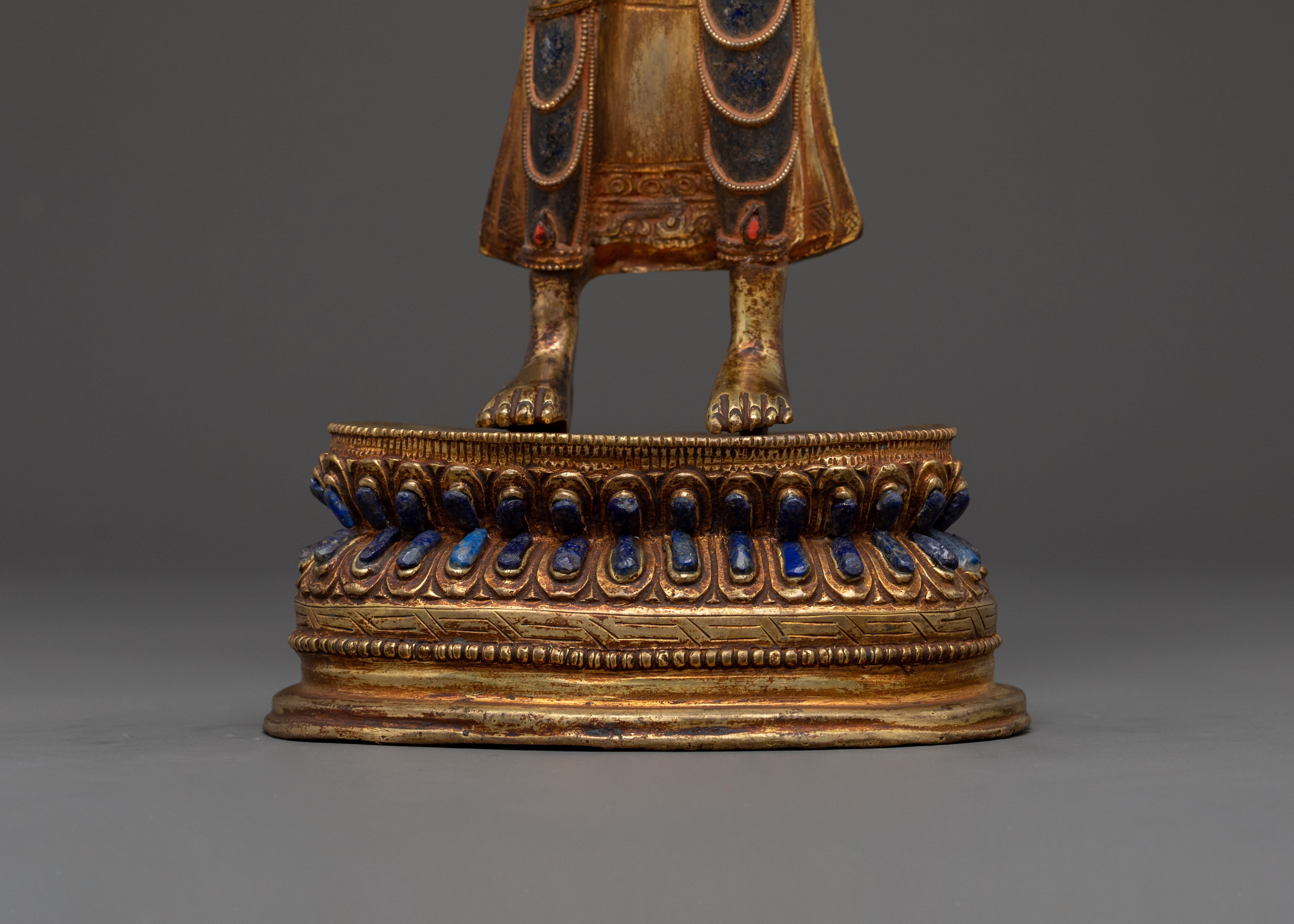 Padmapani Copper Sculpture with Antique Finish