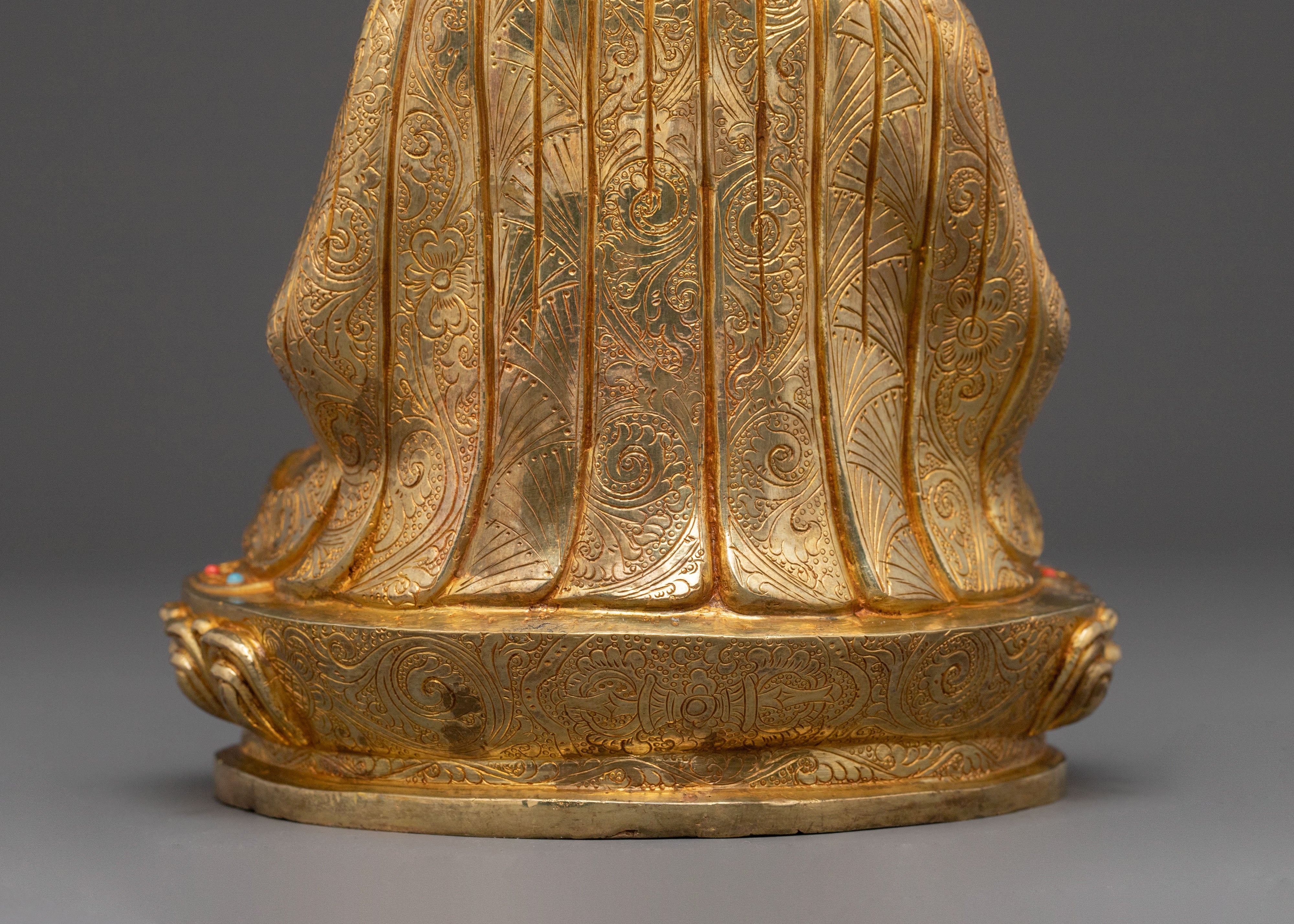 Guru Shapdum Meditation Statue | Exquisite Copper Artistry