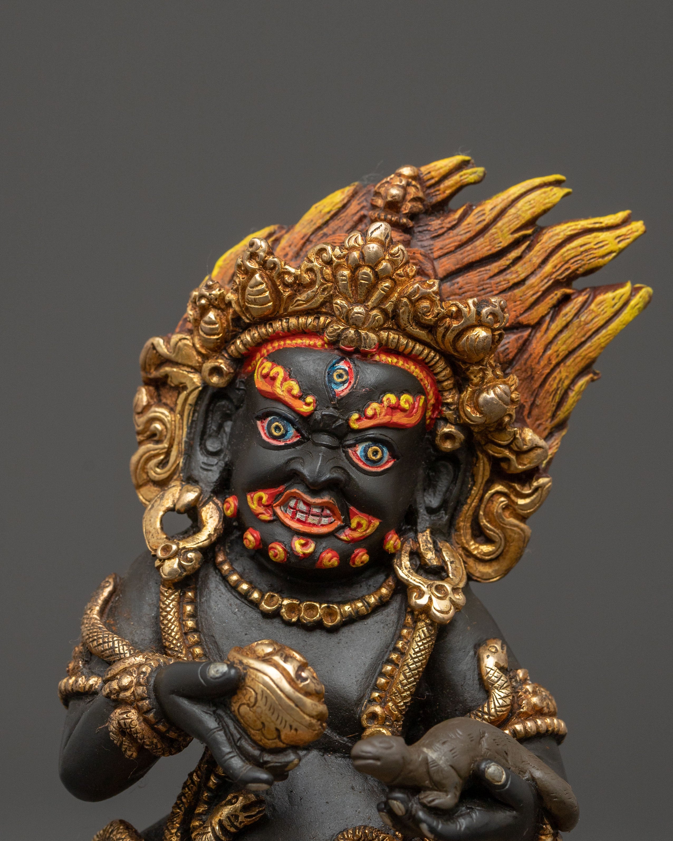 Black Dzambhala Statue | Sacred Wealth Deity