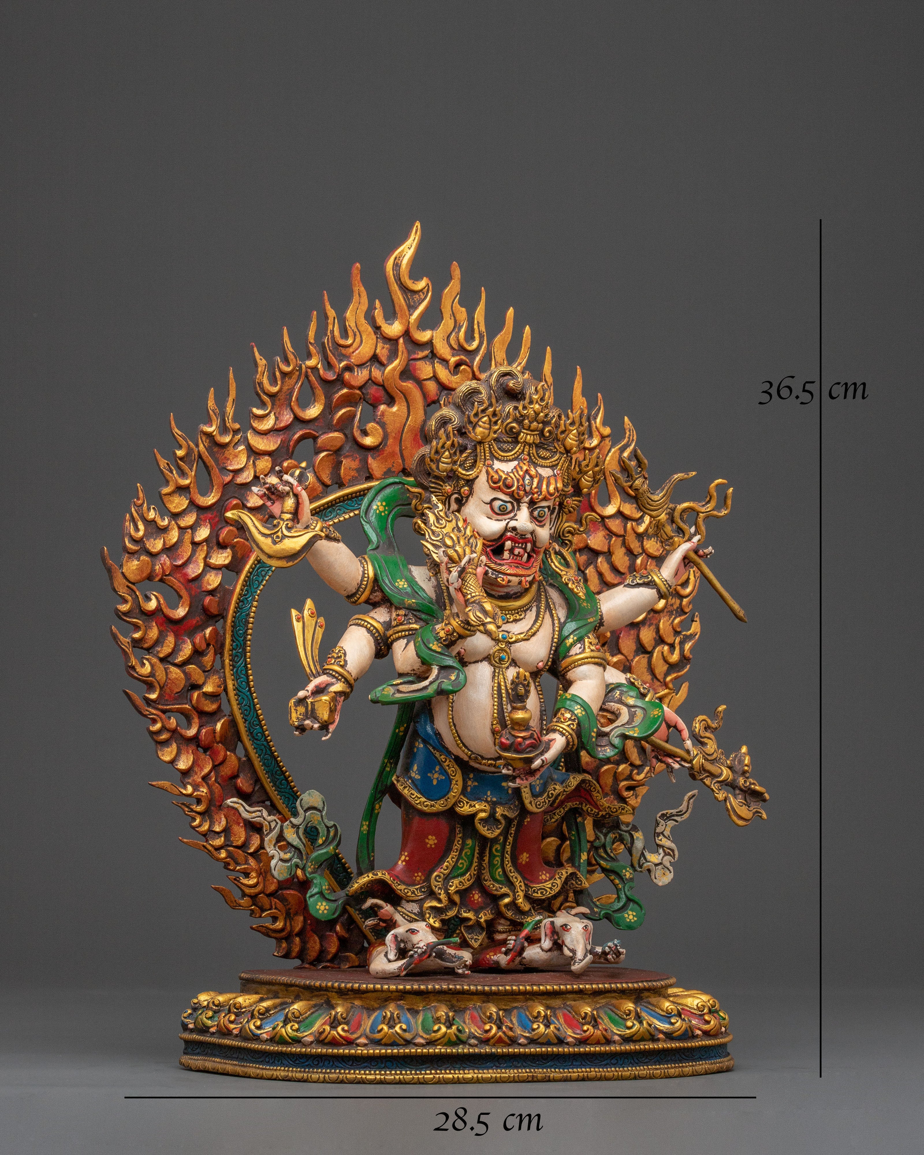 White Mahakala Buddhist Guardian | Handcrafted Statue