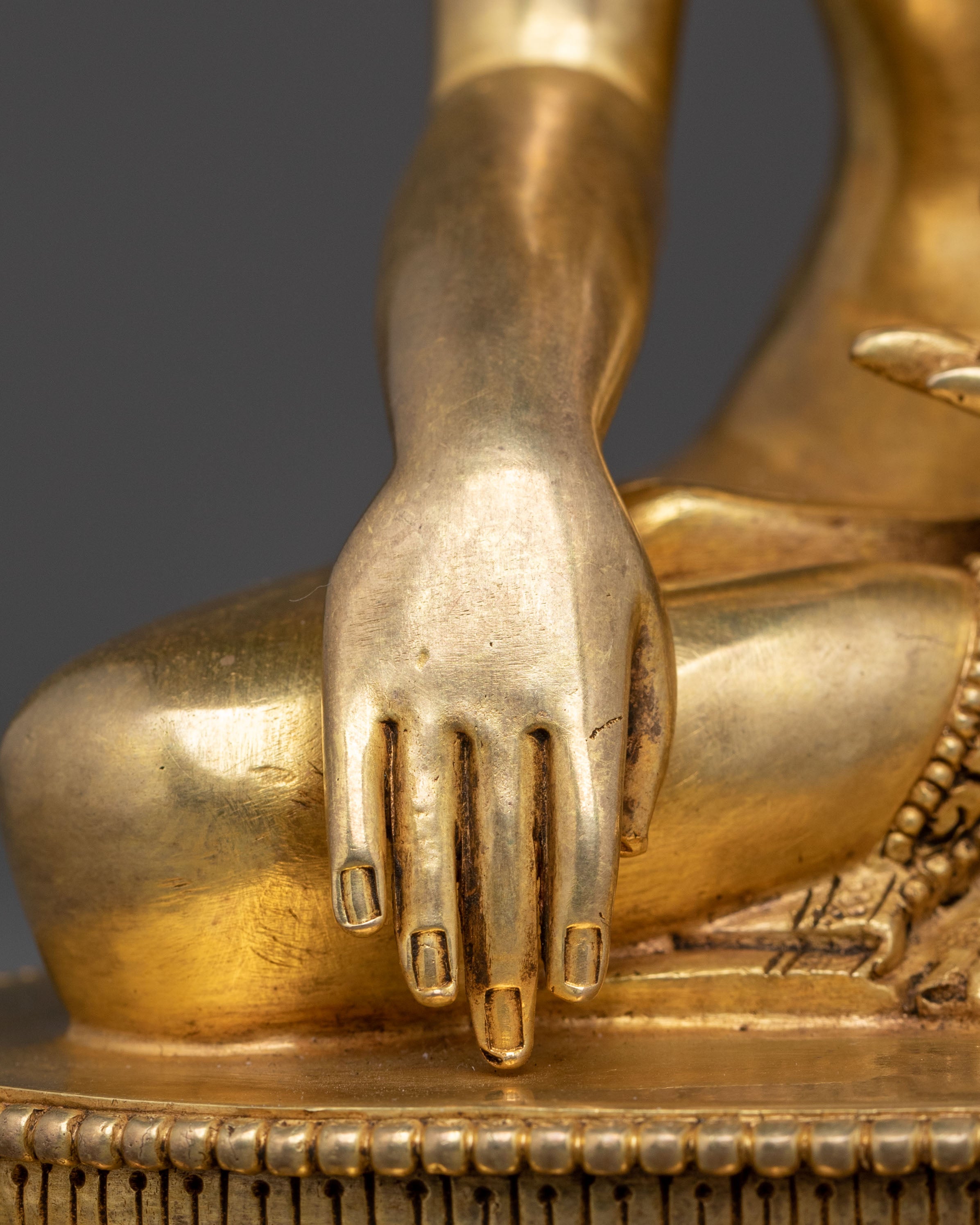 24K Gold Gilded Shakyamuni Buddha Statue: Home Decor