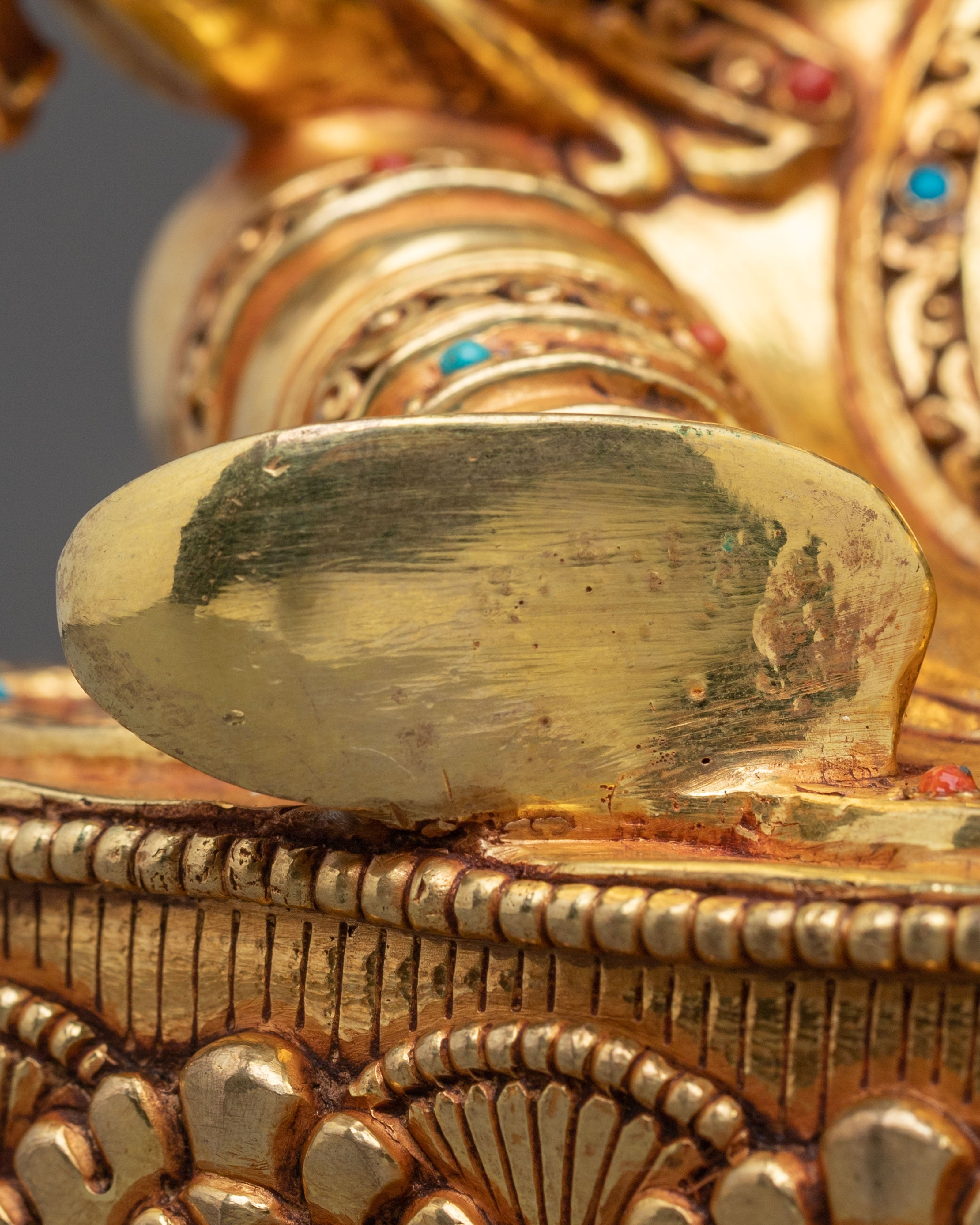Padmasambhava Sculpture | 24K Gold Gilded Figurine