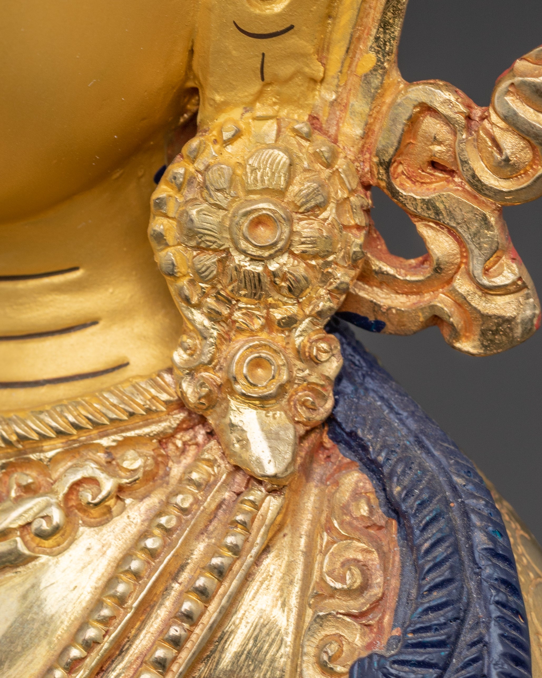 Handcrafted Nepalese Amitayus Golden Statue | Symbol of Longevity