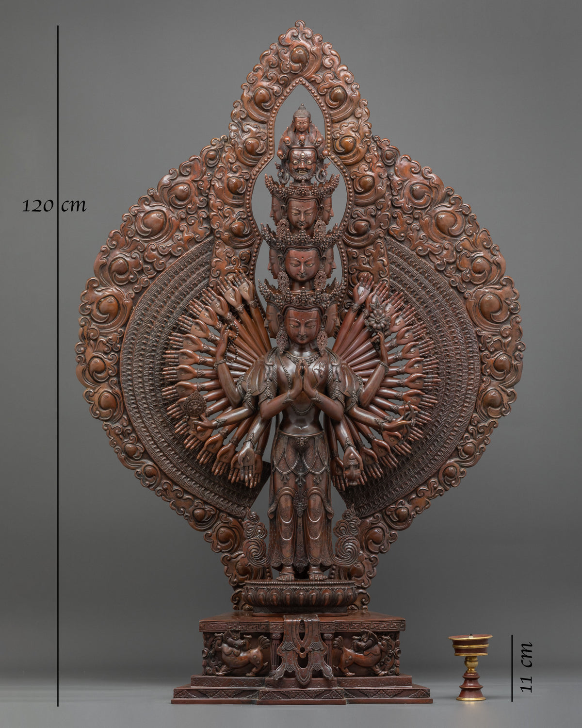 1000 Armed Chenrezig Oxidized Sculpture