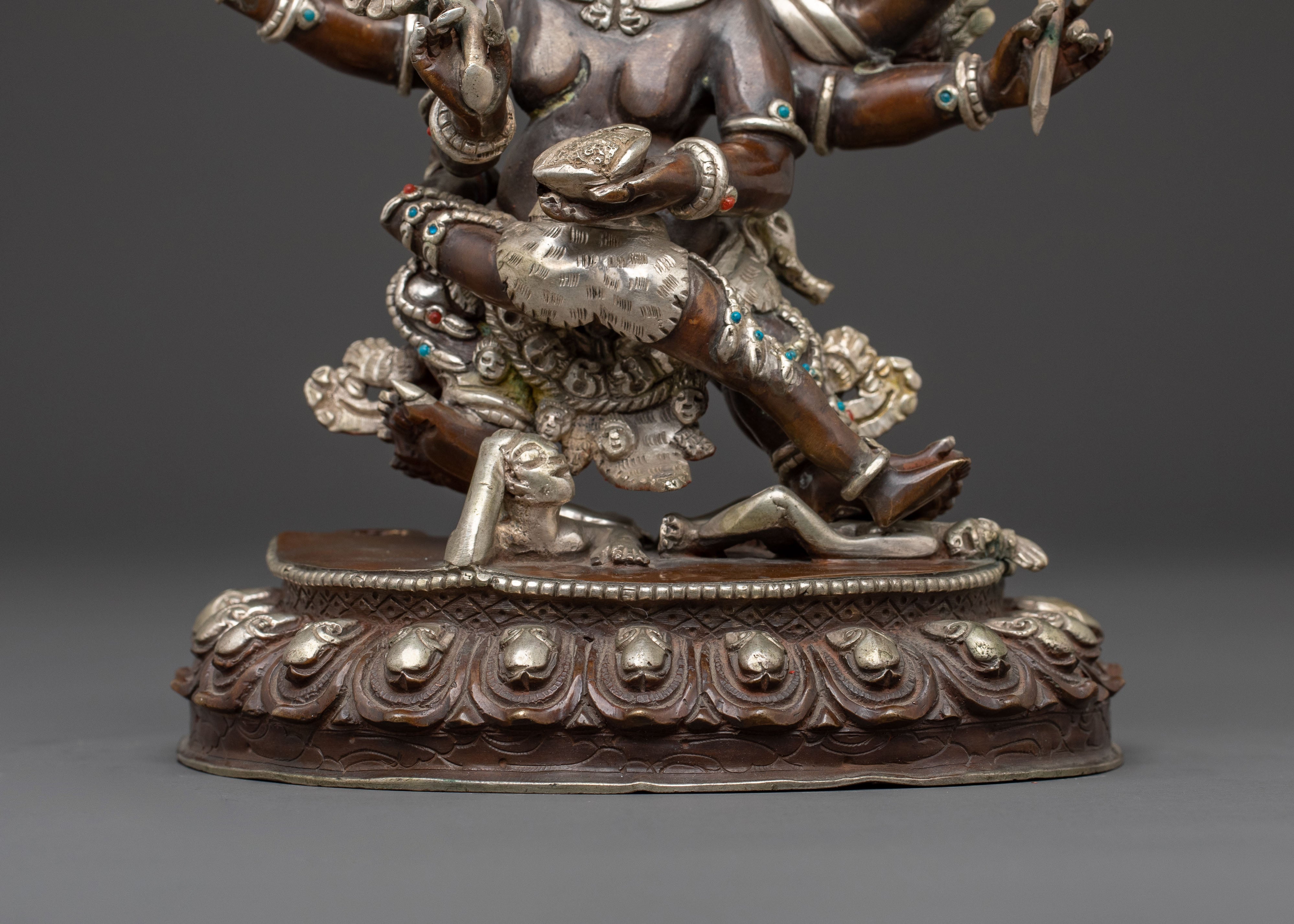 Hayagriva Vajrayana Deity - Oxidized Copper Spiritual Statue