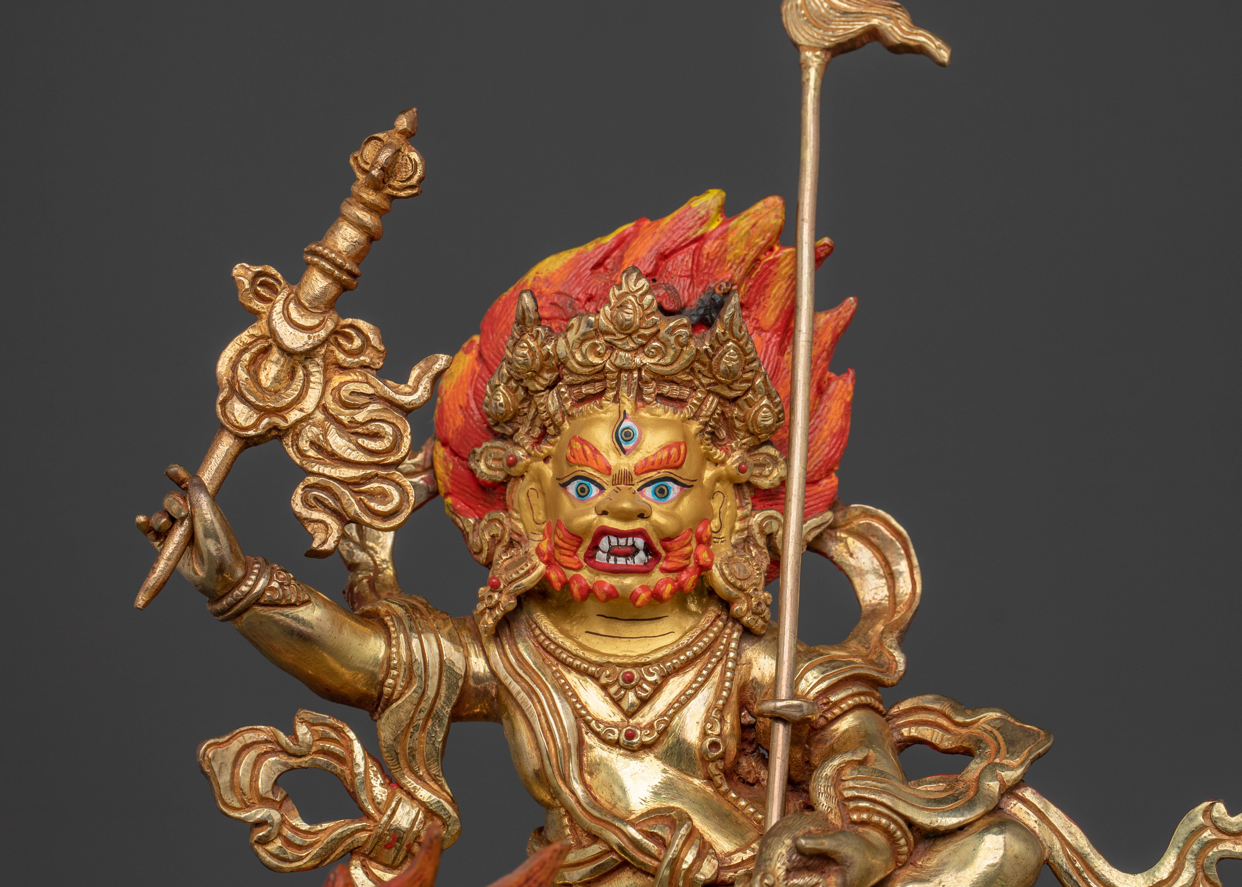 Sacred White Dzambhala Wealth Protector Statue