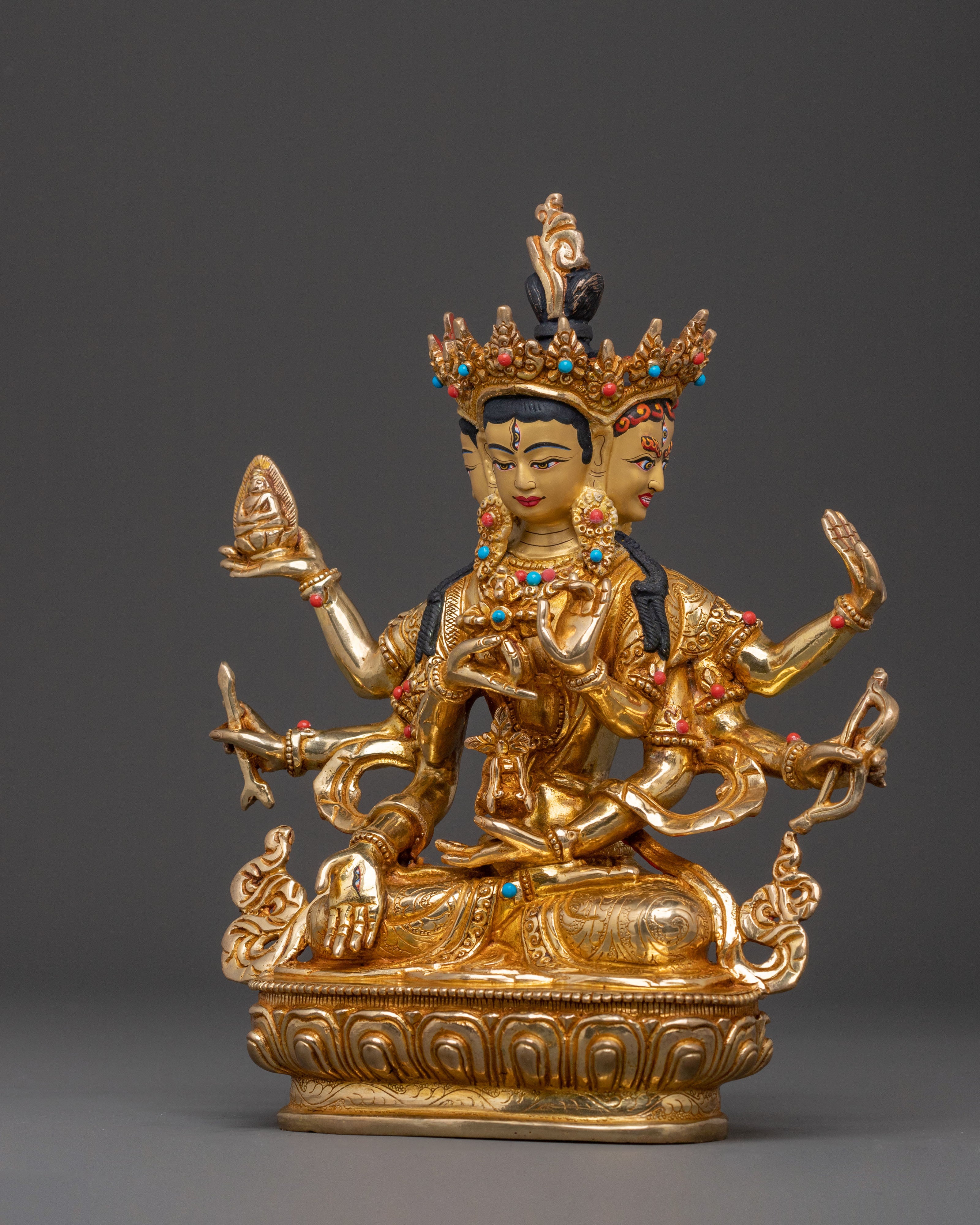 Namgyalma Healing Statue: 24K Gold Gilded Figure