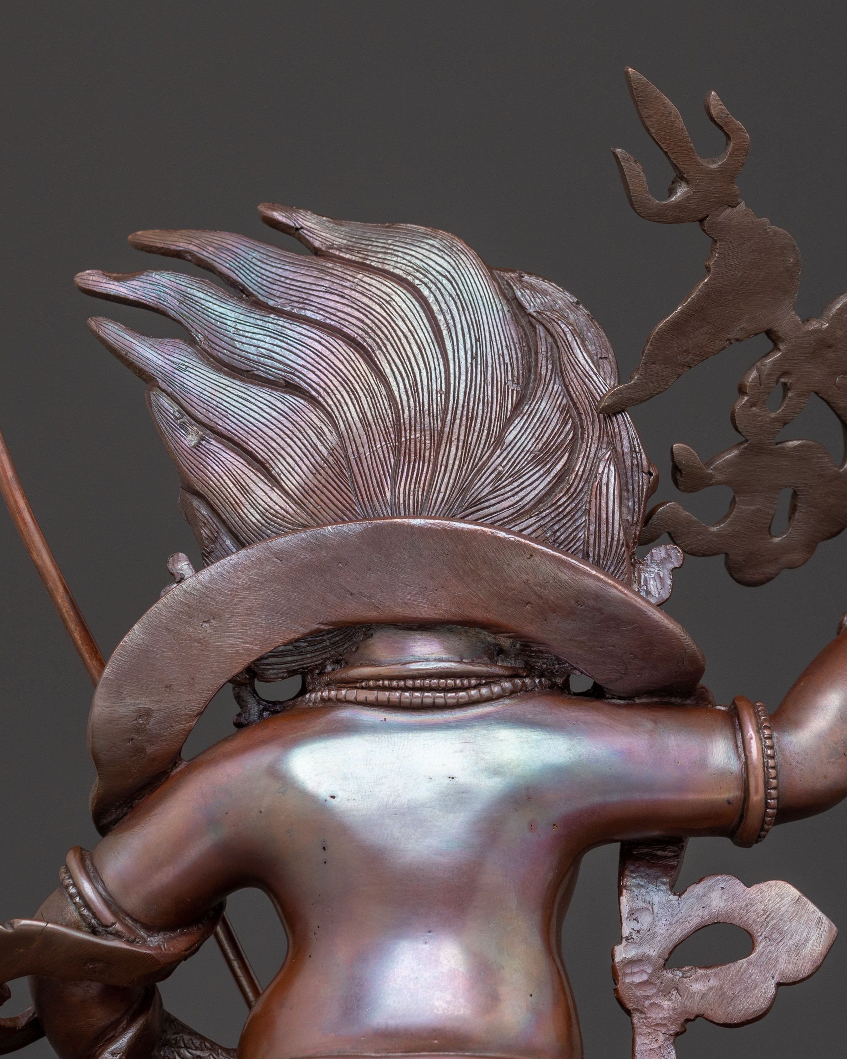 White Dzambhala Abundance Statue | Oxidized Copper Art