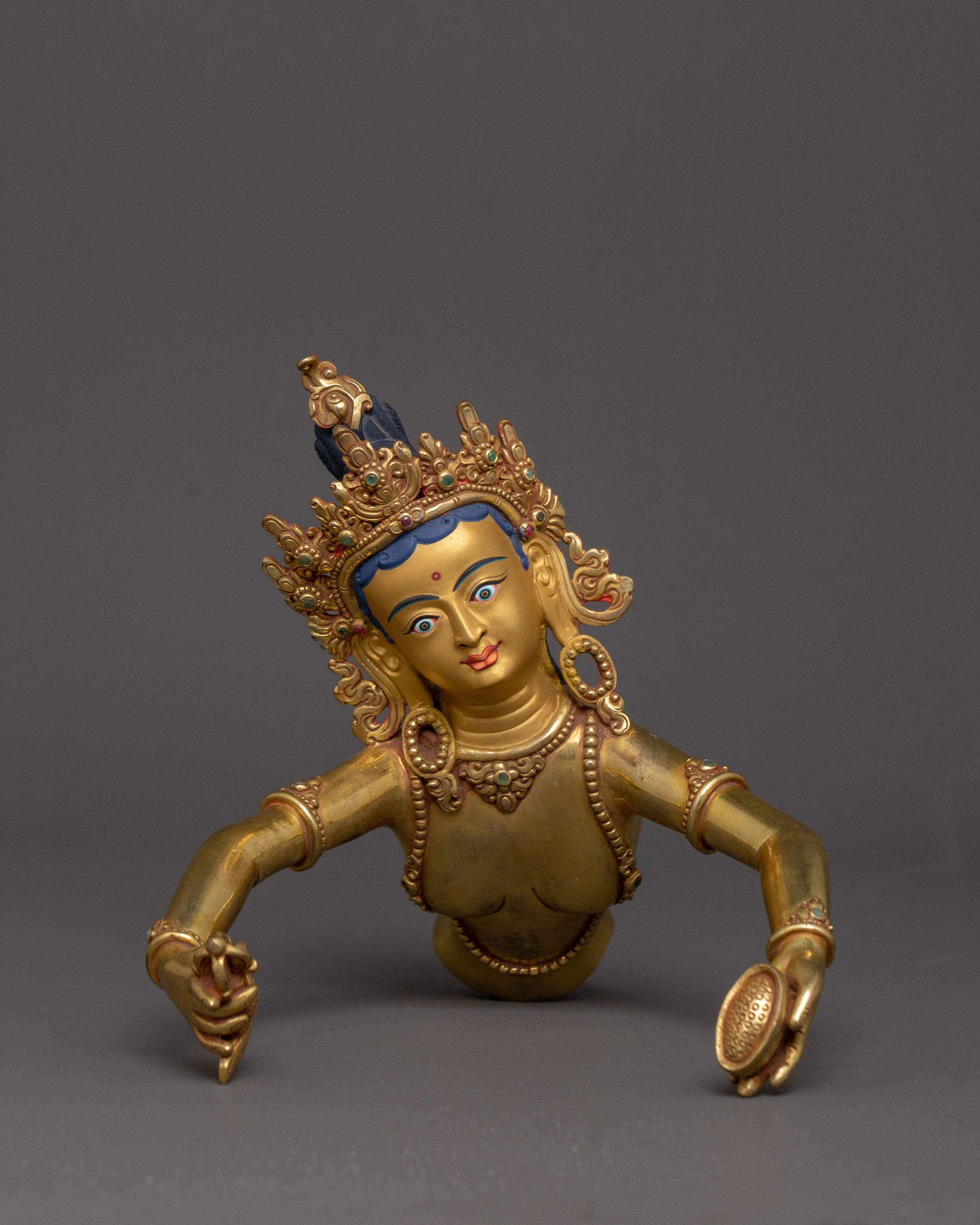 Chenrezig Golden Statue With Consort | Blessing Icons