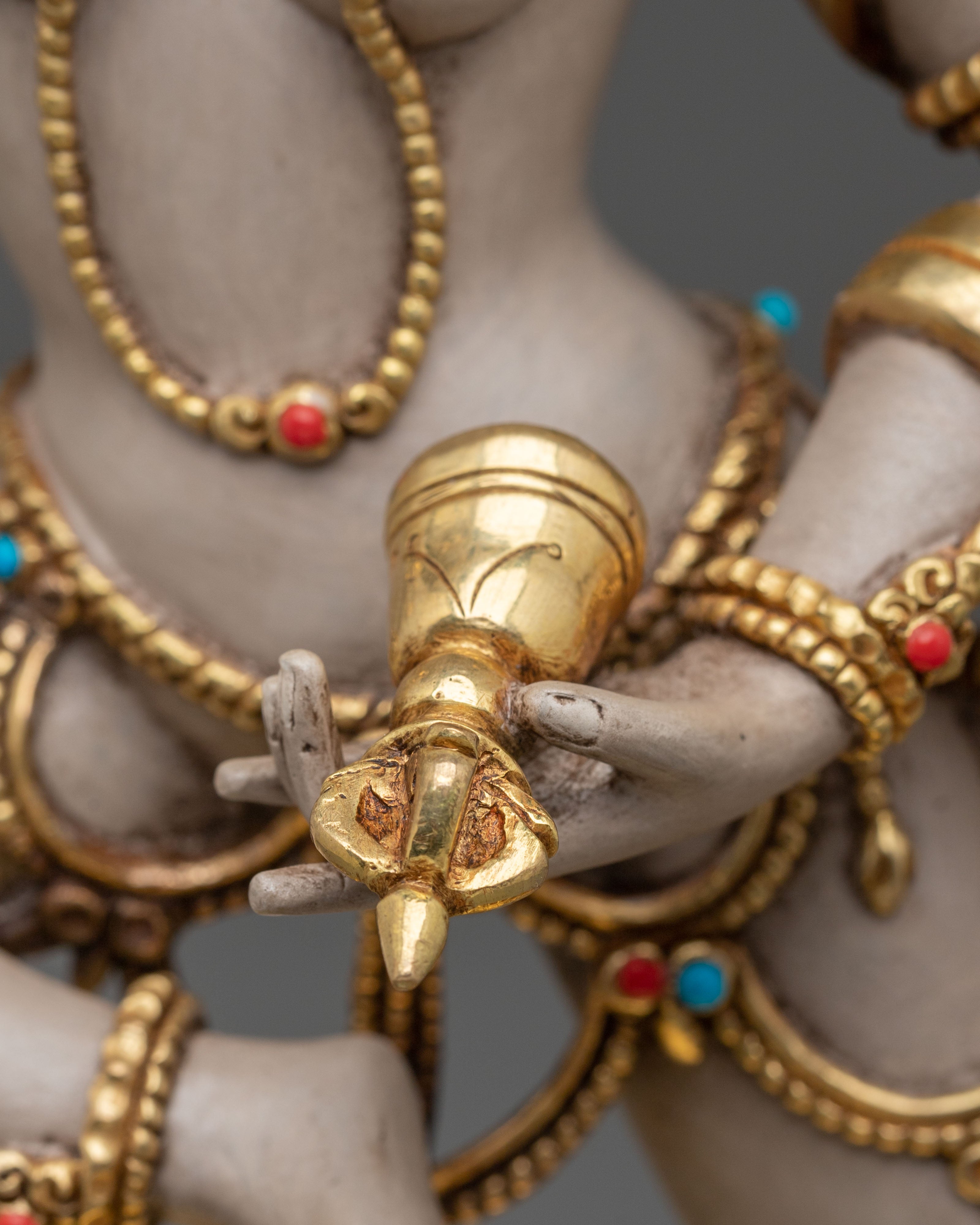 Copper Machig Labdron Statue with Gold and Acrylic Painting | Tantric Wisdom