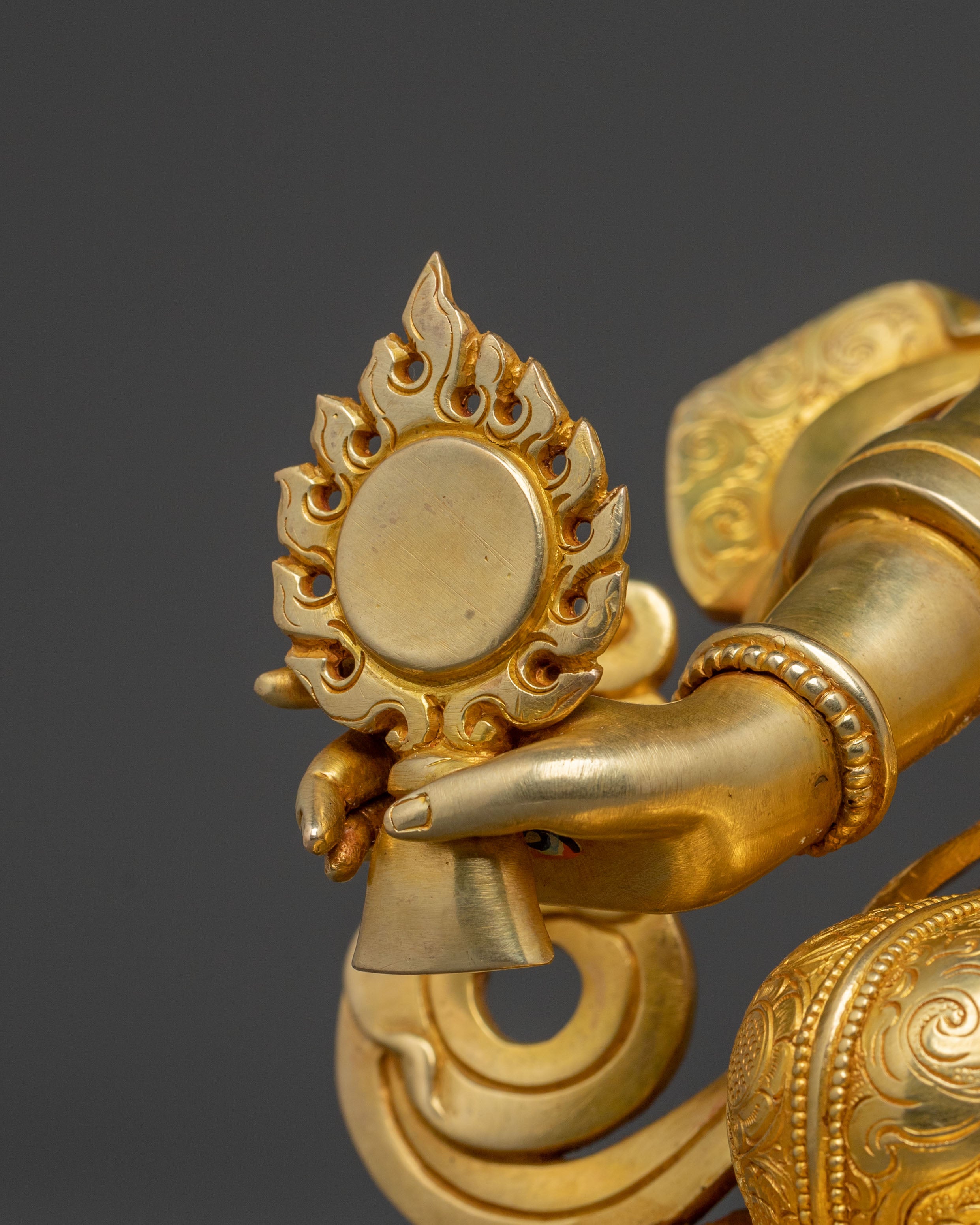 Dukar White Umbrella Protector Statue: Made in Nepal