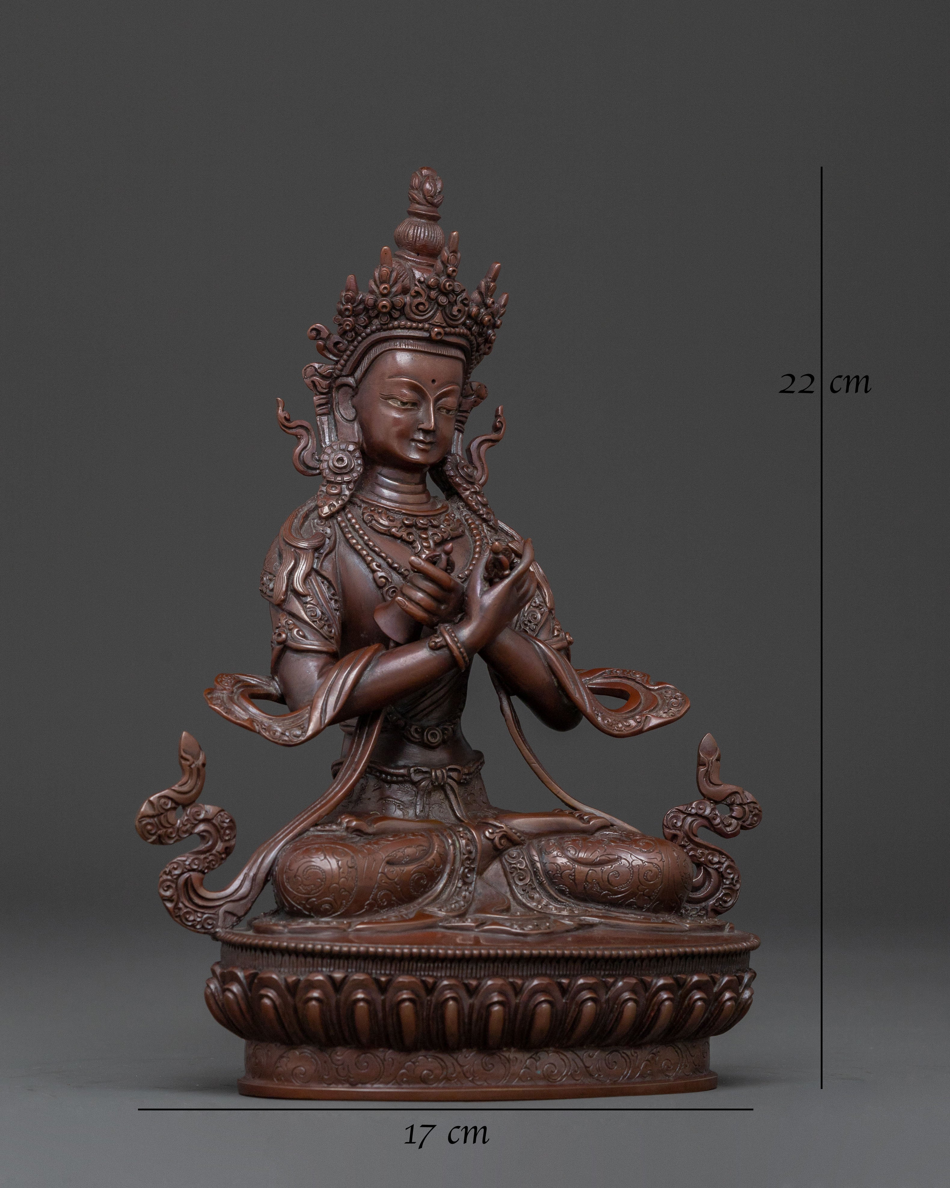 Vajradhara Tibetan Statue: Oxidized Copper Figure