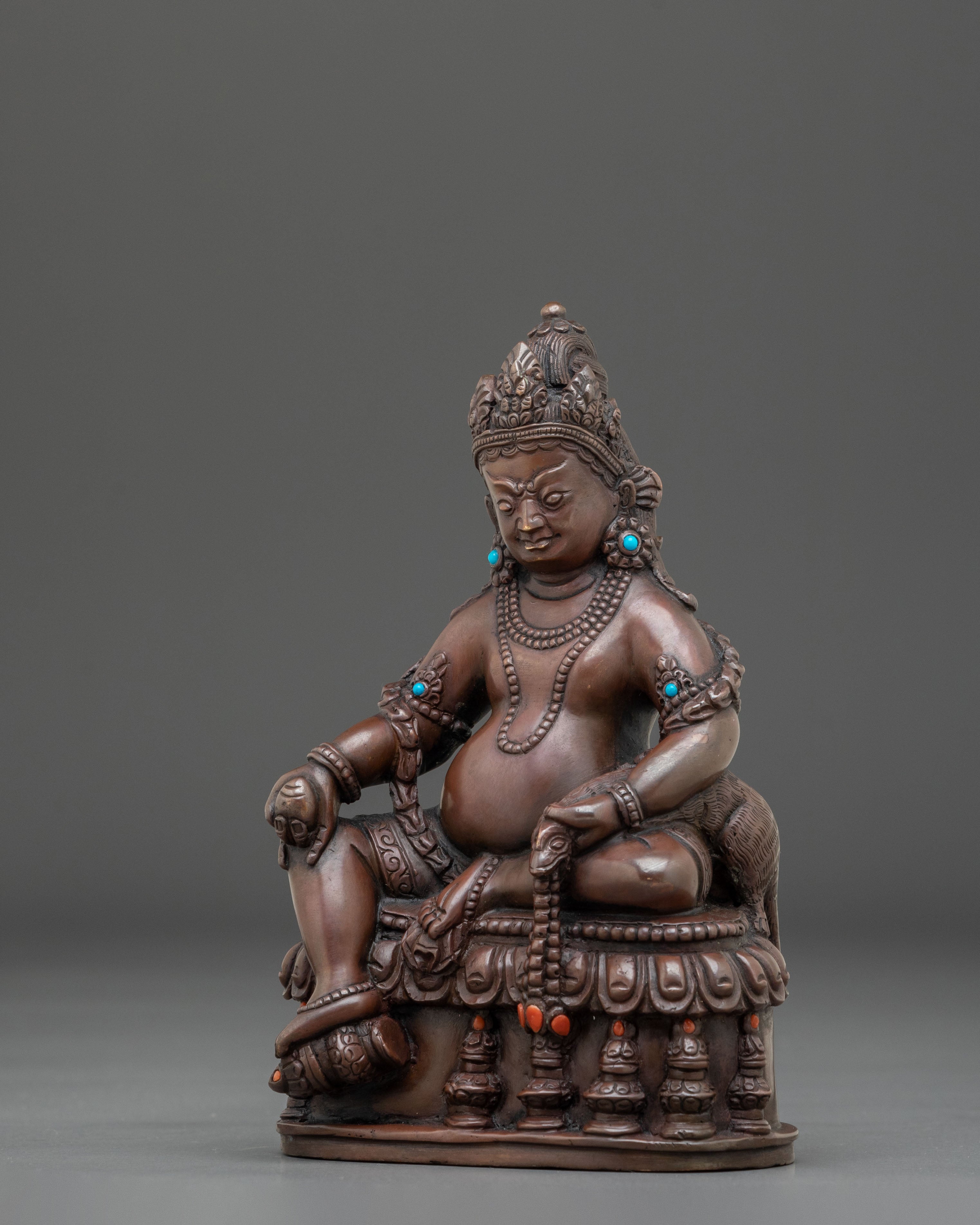 Dzambhala Statue | Oxidized Copper Wealth Deity